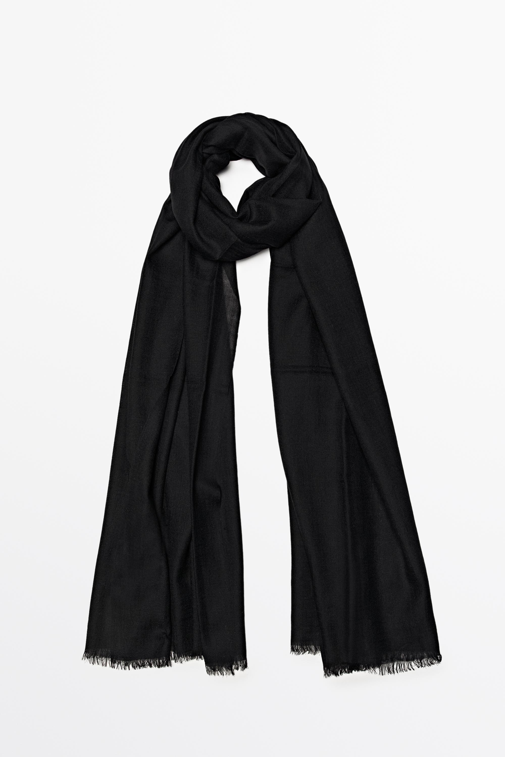 Lightweight 100% wool scarf — BLACK