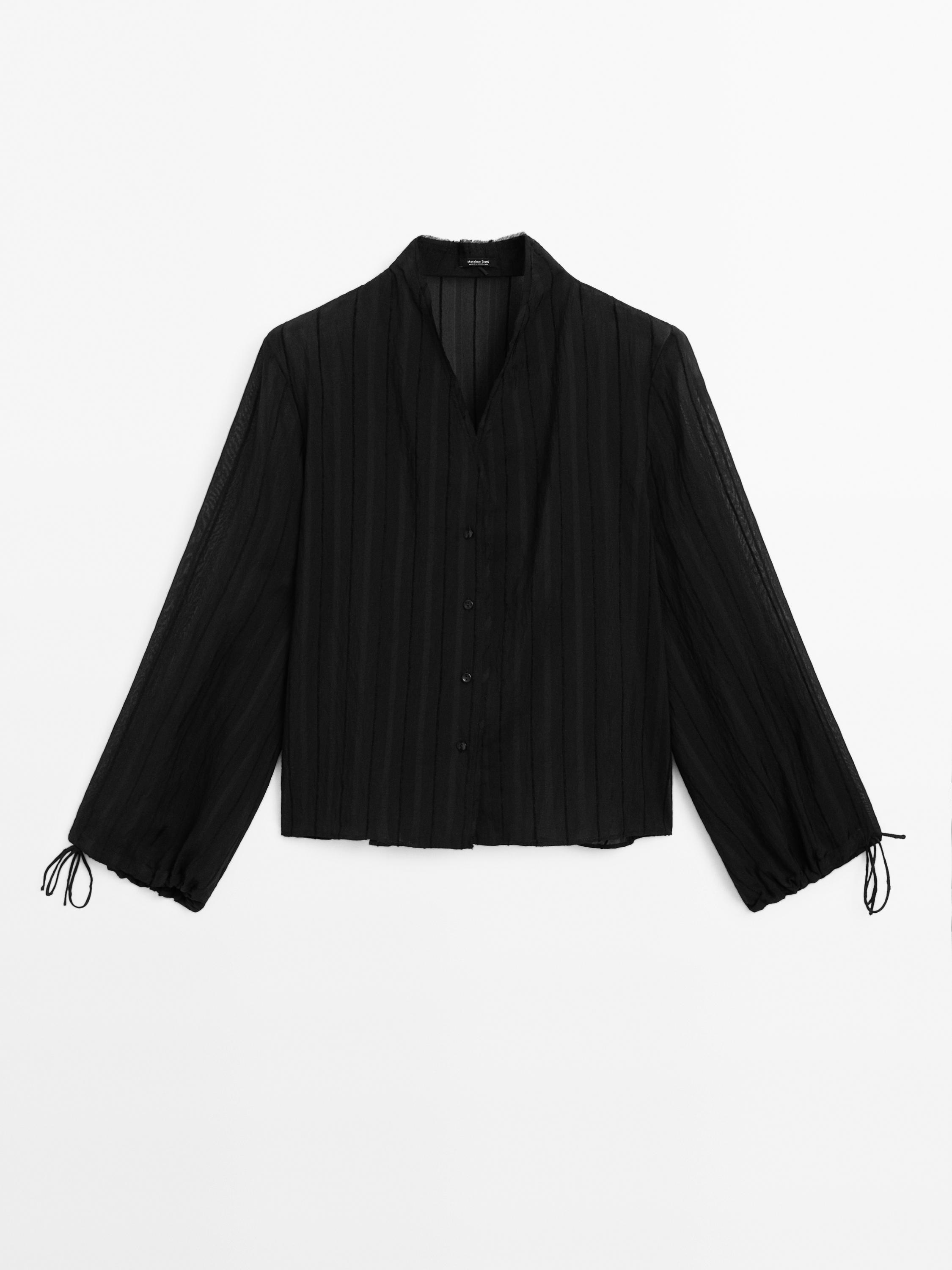 Camisa ratlles fluida setinada