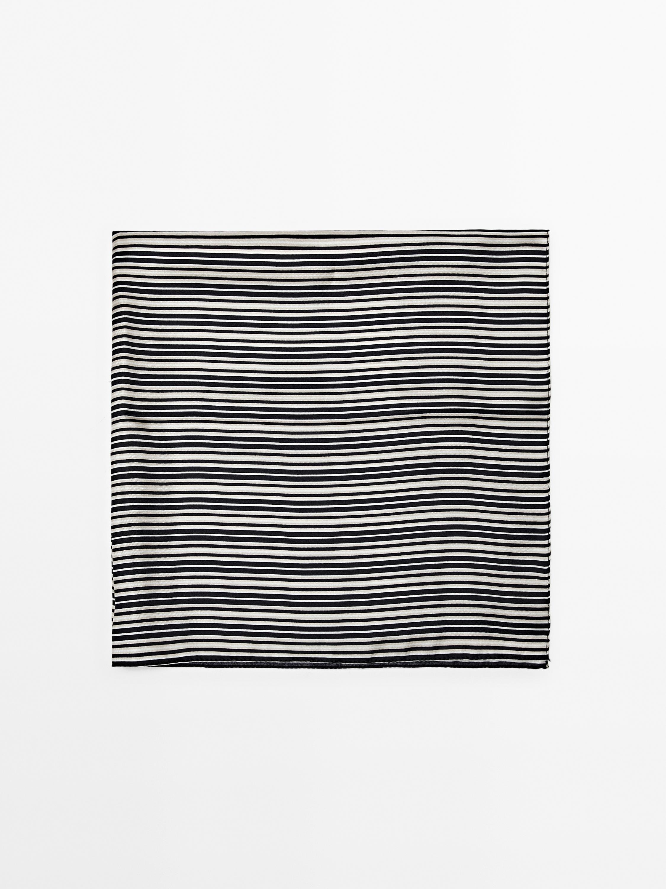 100% silk striped scarf