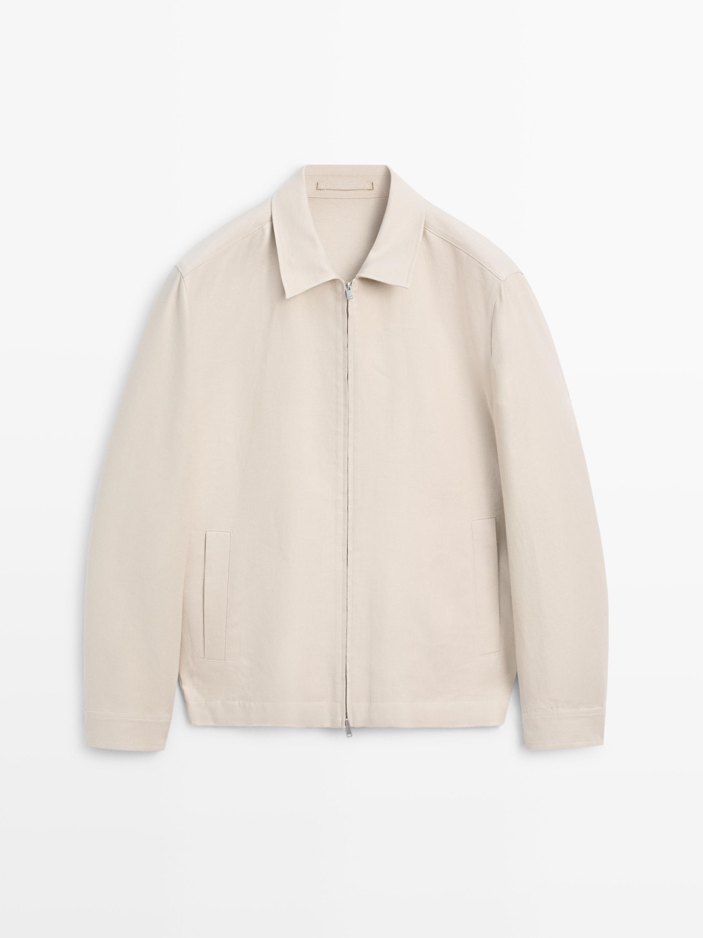 100% linen total look bomber jacket