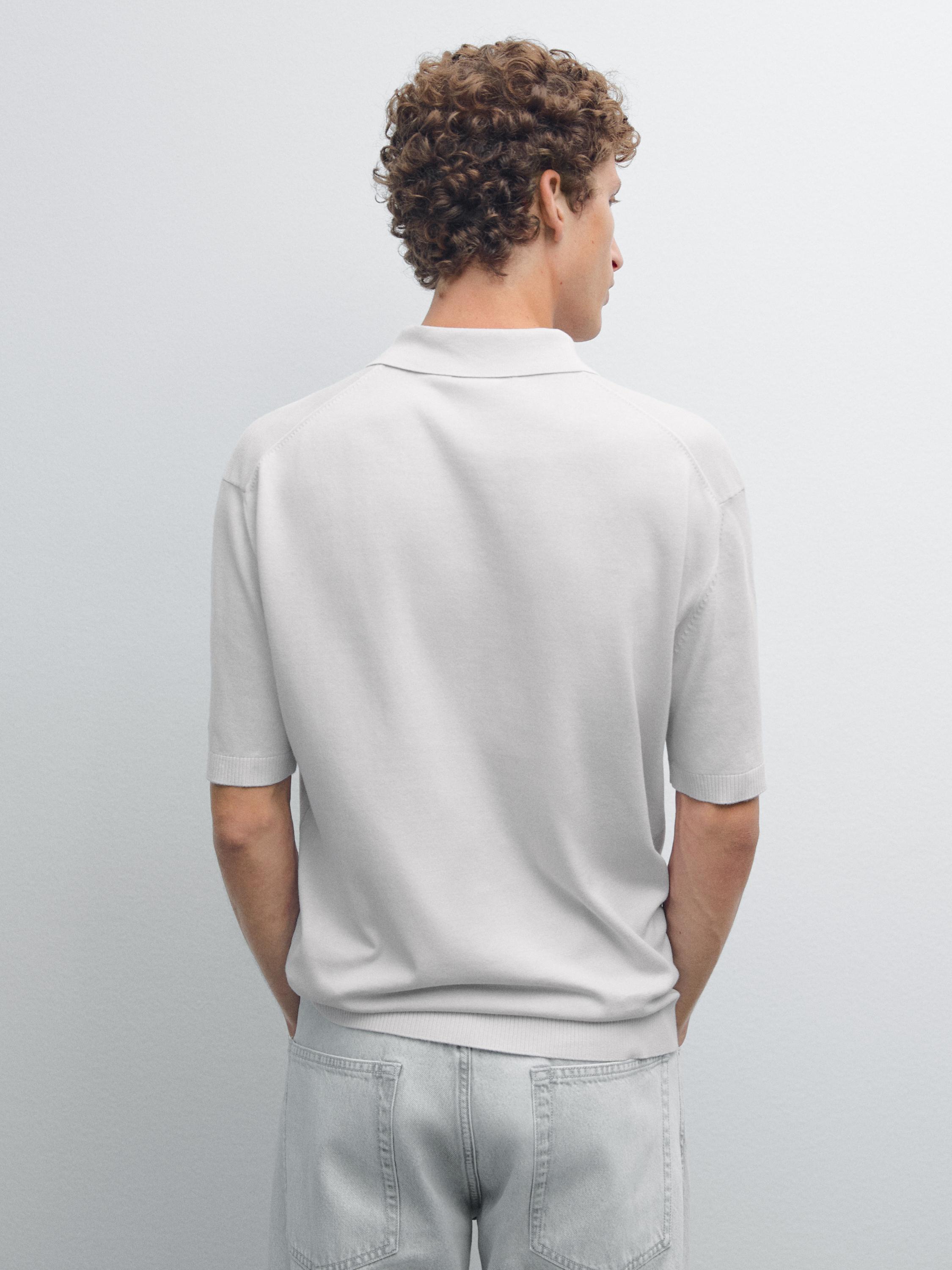 Short sleeve knit polo shirt