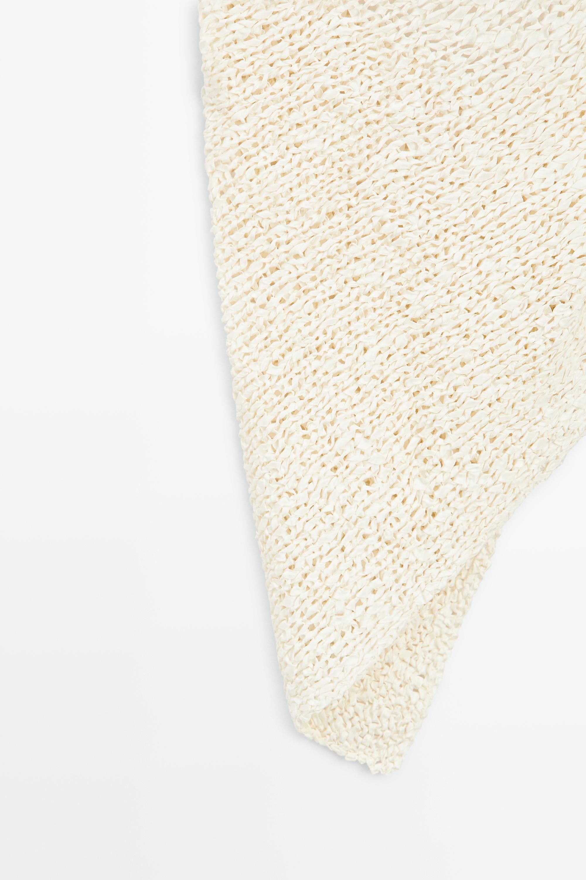 Open-knit asymmetric top - STUDIO — Off white