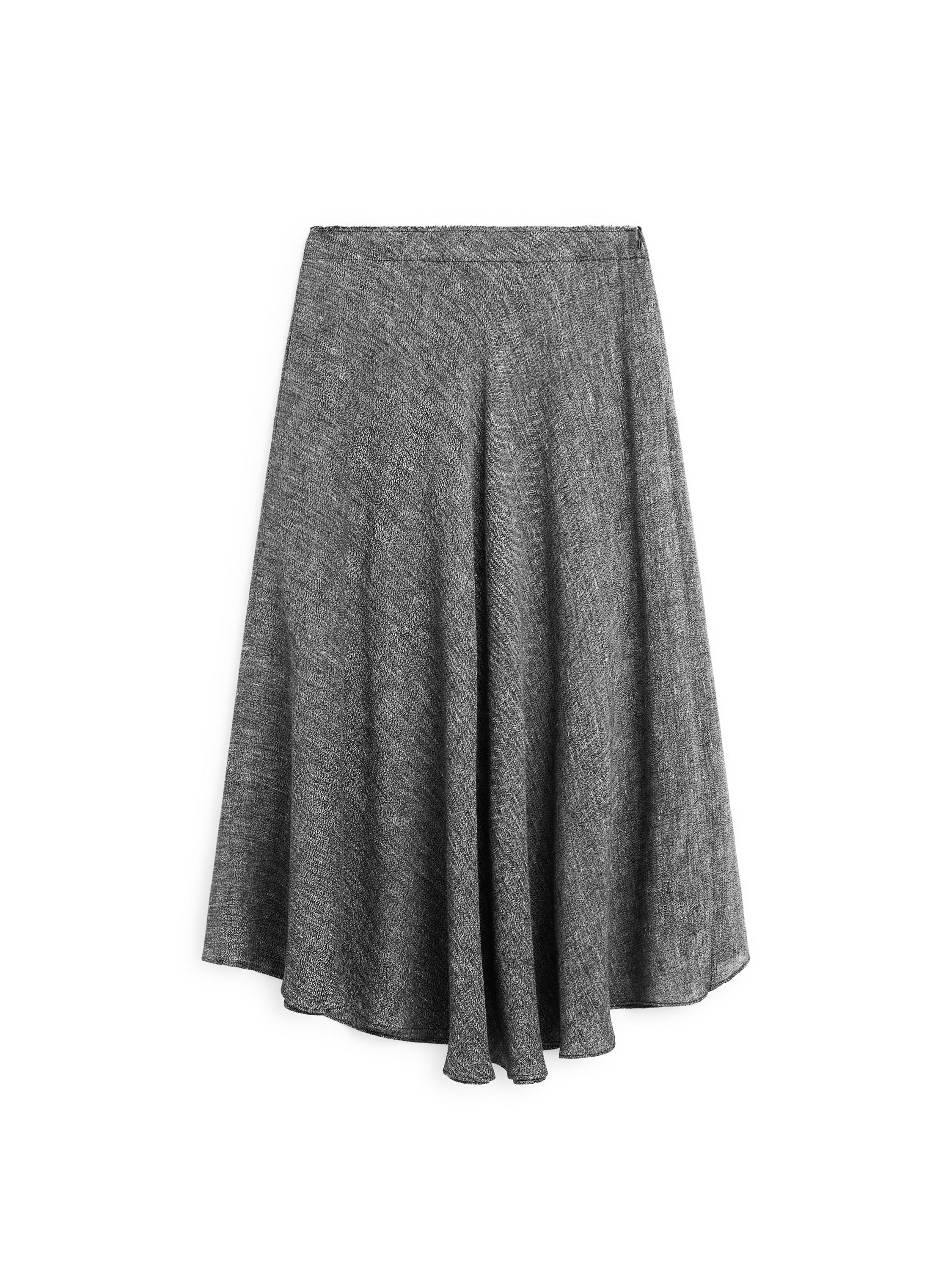 Linen blend midi skirt with flounce · Grey · Sunglasses Linen blend midi skirt with flounce · Grey · Sunglasses
