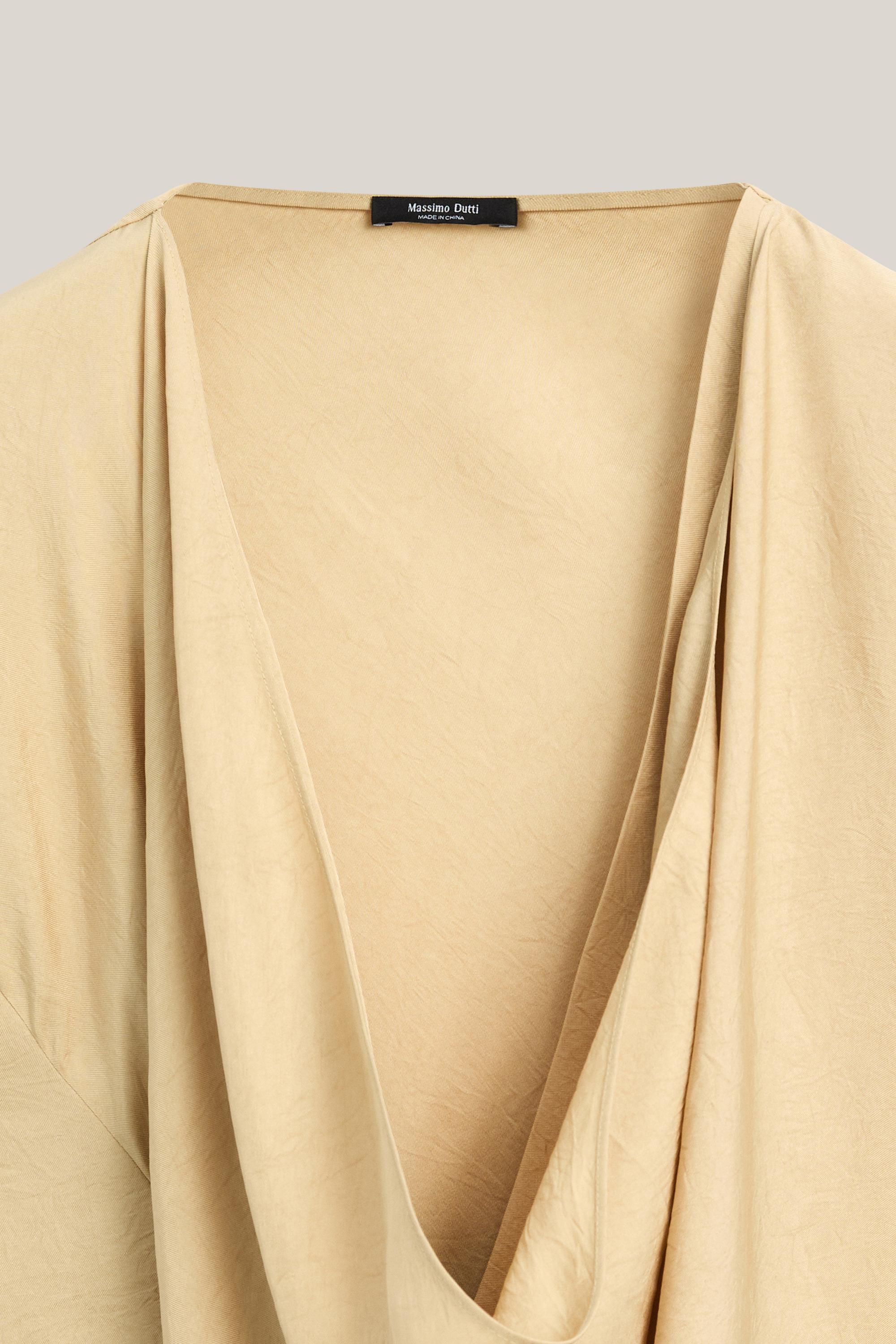 Flowing draped midi dress - LIMITED EDITION — MUSTARD YELLOW