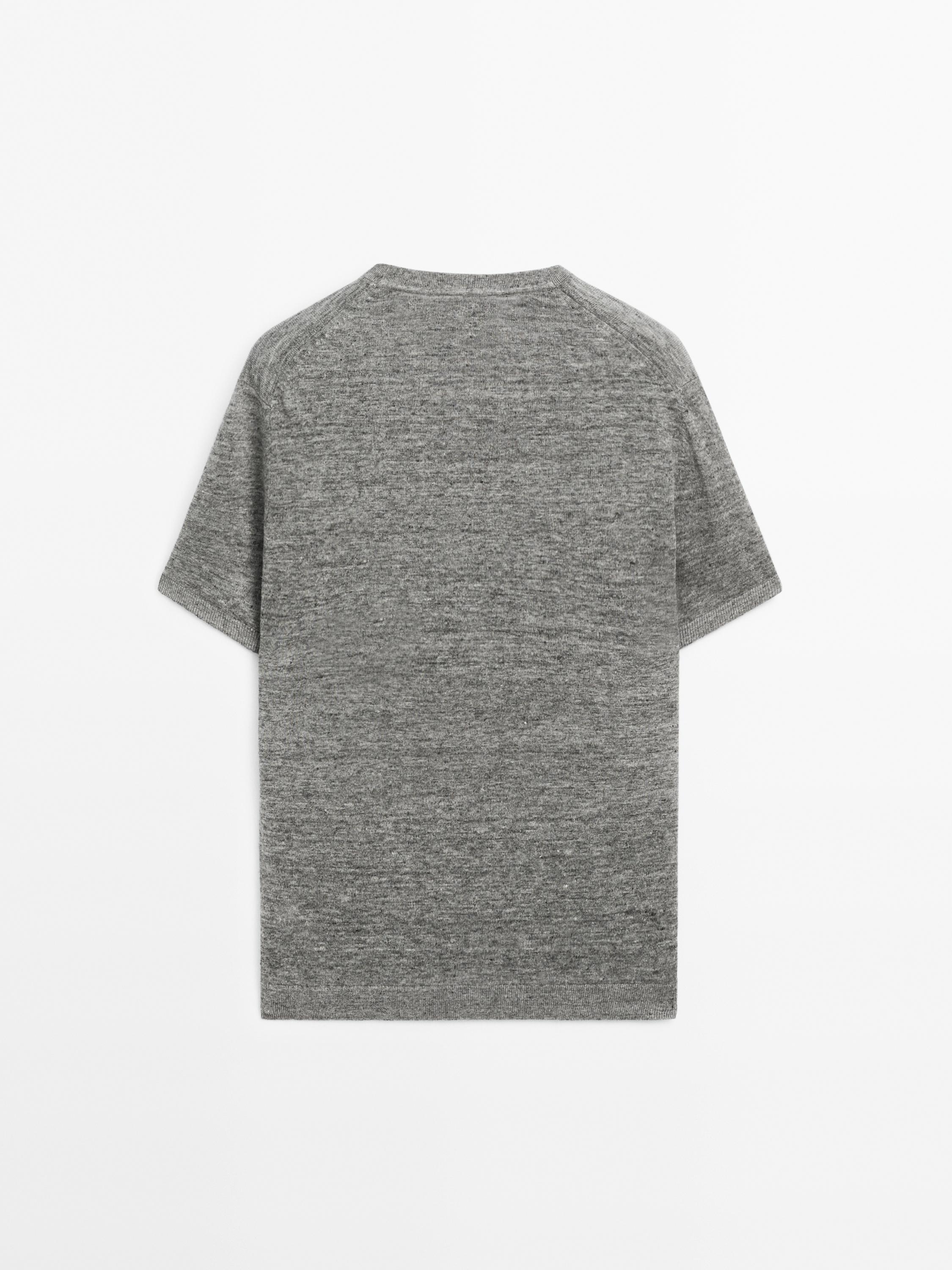 100% linen short sleeve knit T-shirt