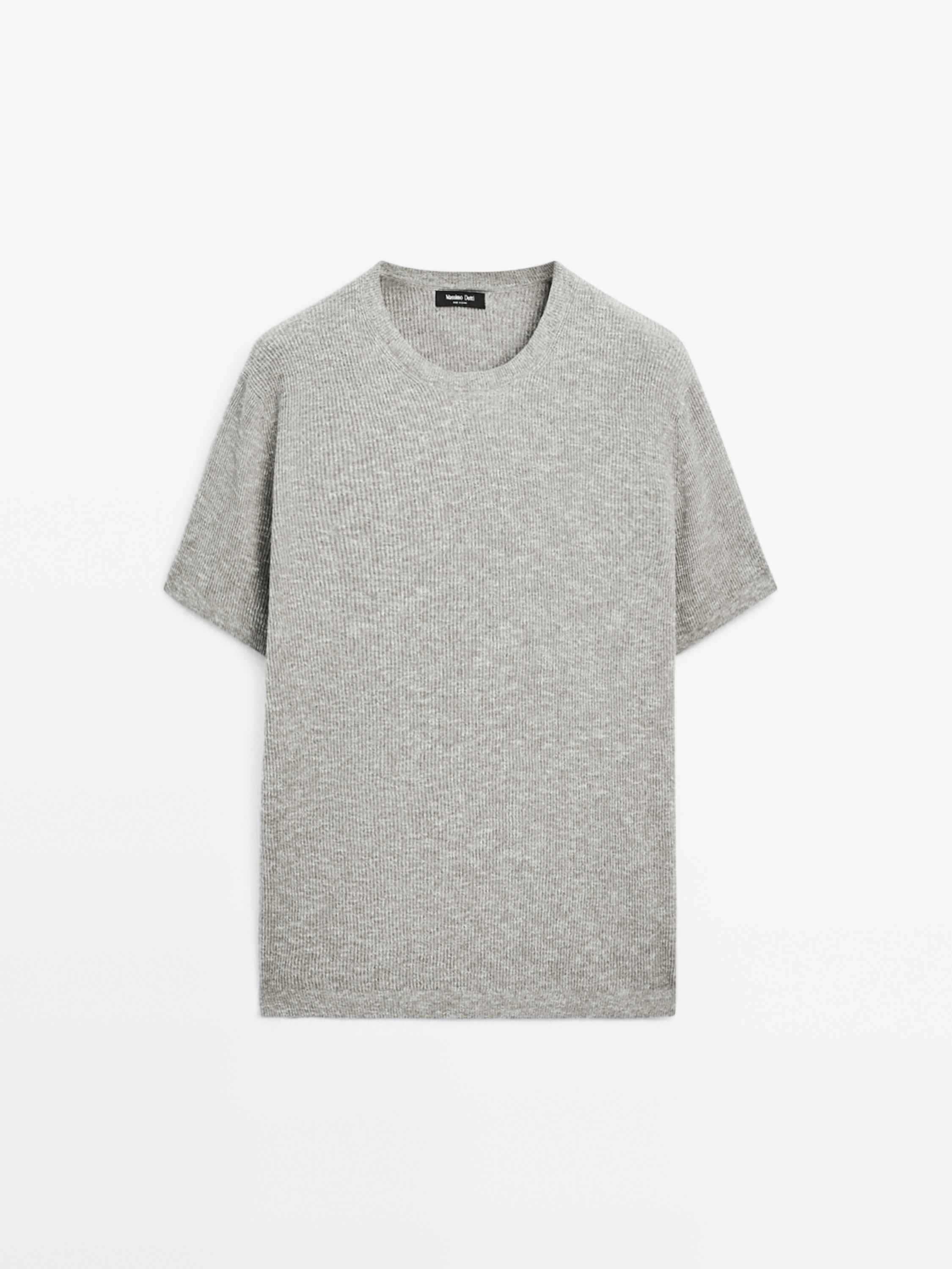 Short sleeve mouliné knit T-shirt