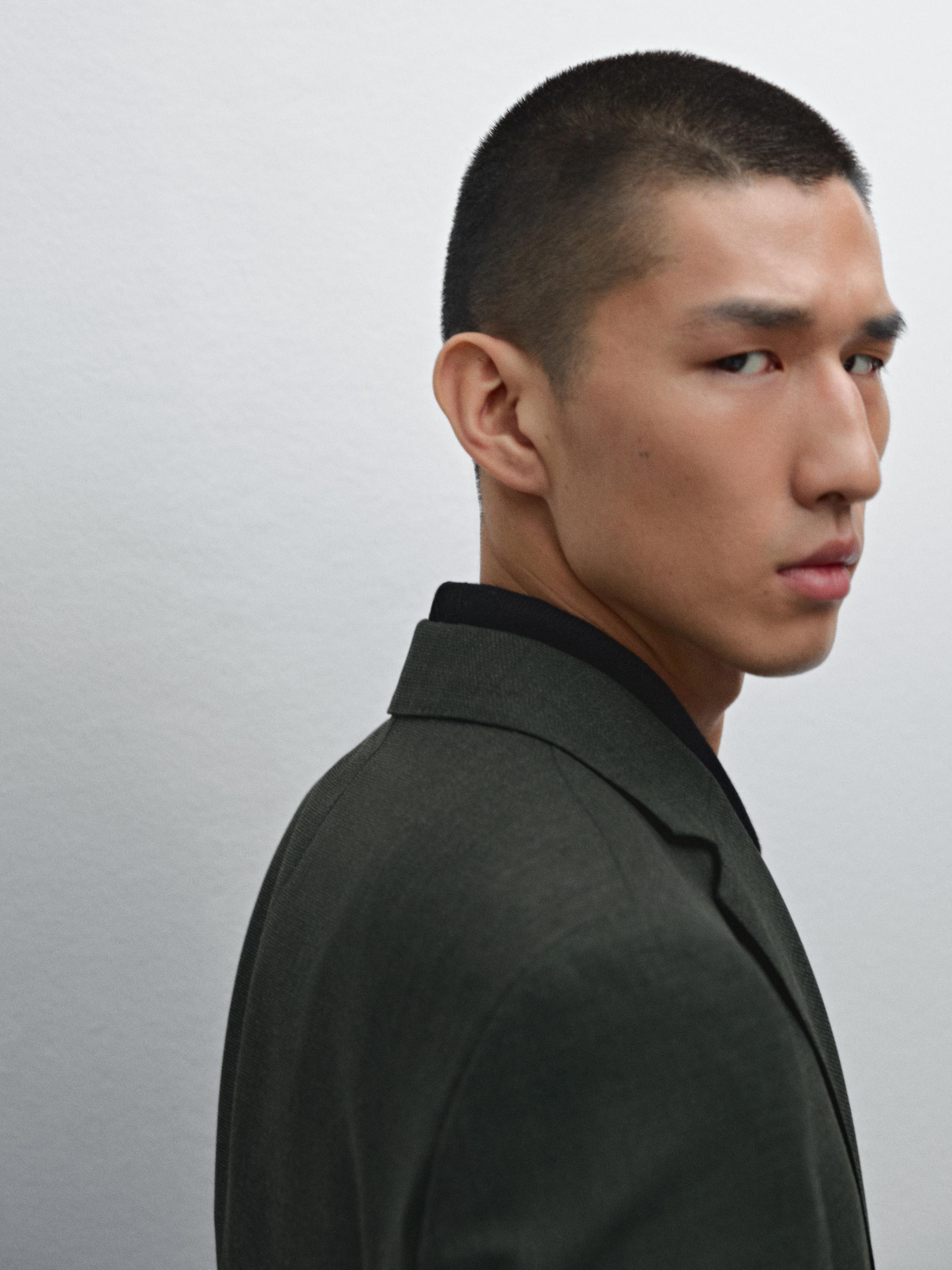 100% wool textured blazer