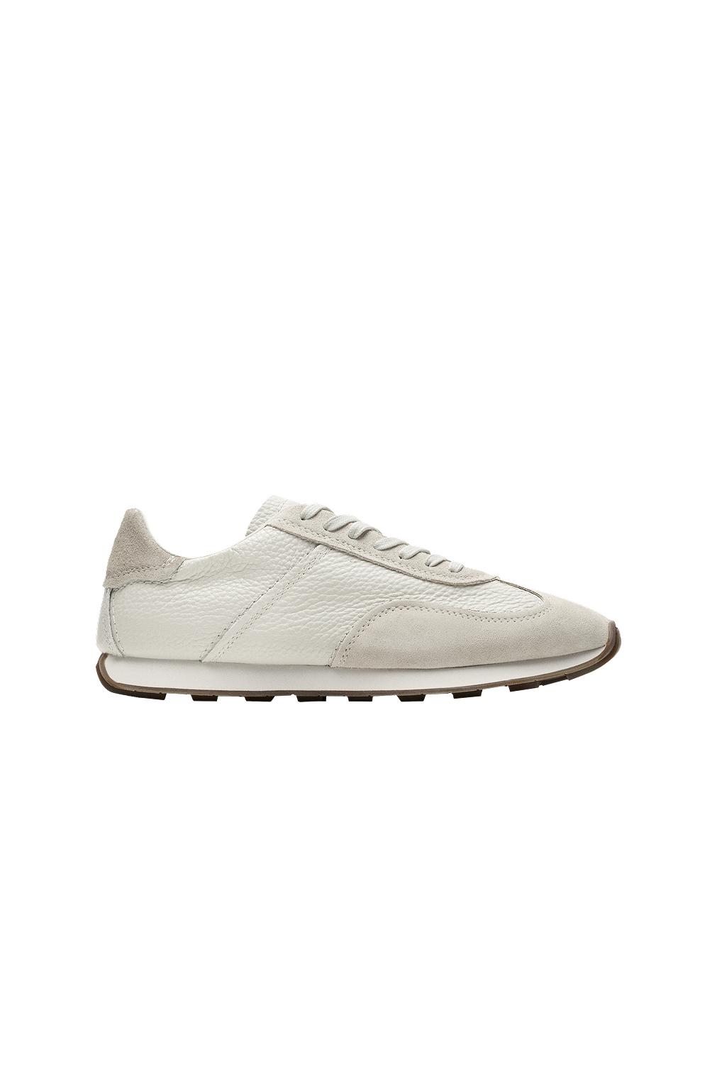 Milled nappa leather sneaker — WHITE