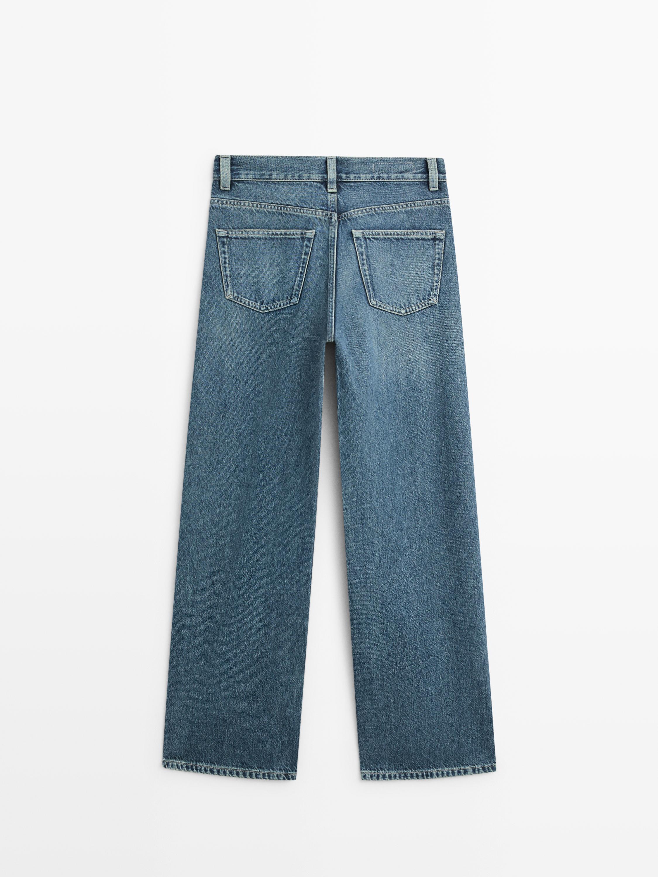 High-waist wide-leg jeans — MEDIUM BLUE