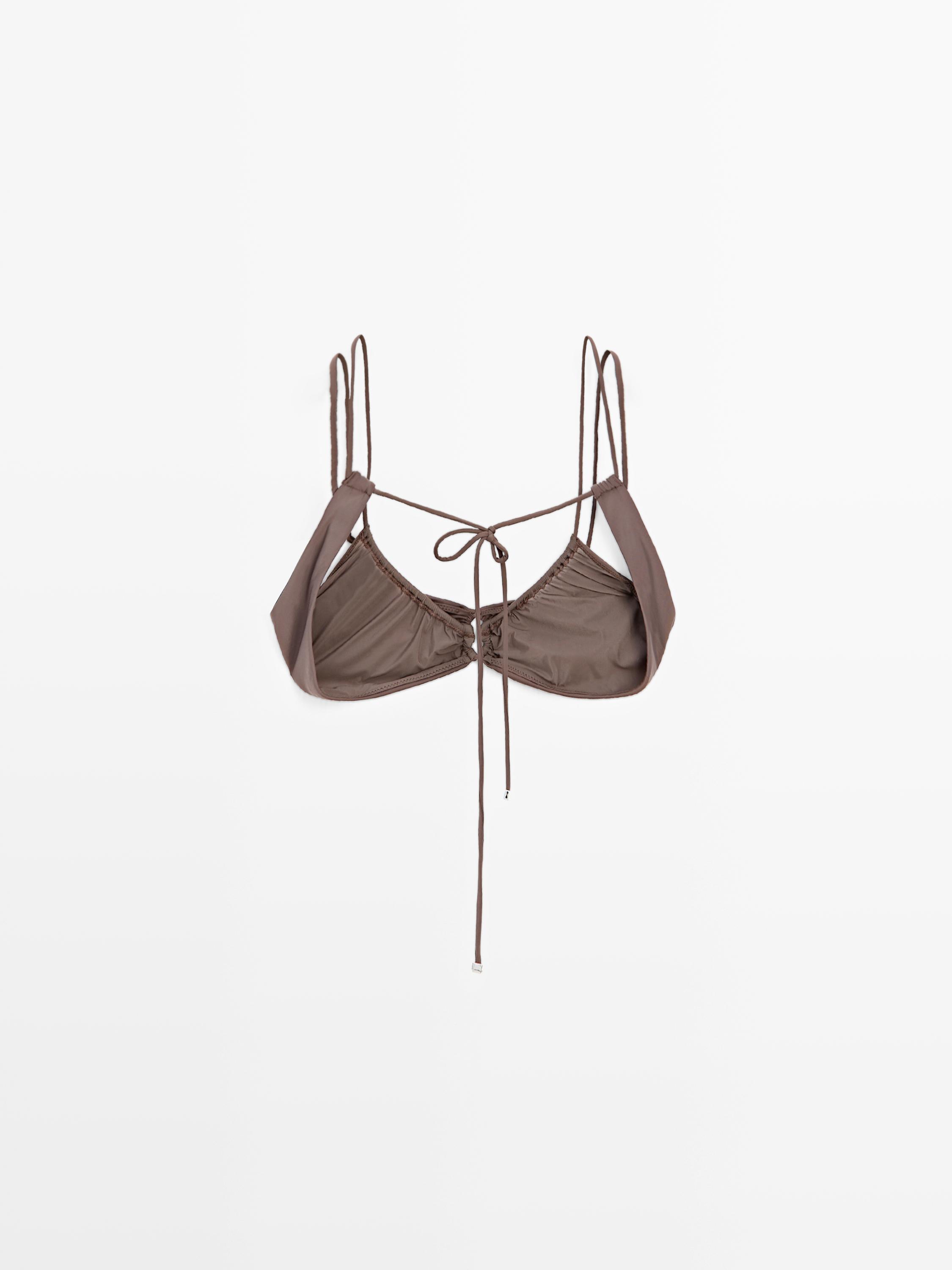 Tule bikinitop met plooien