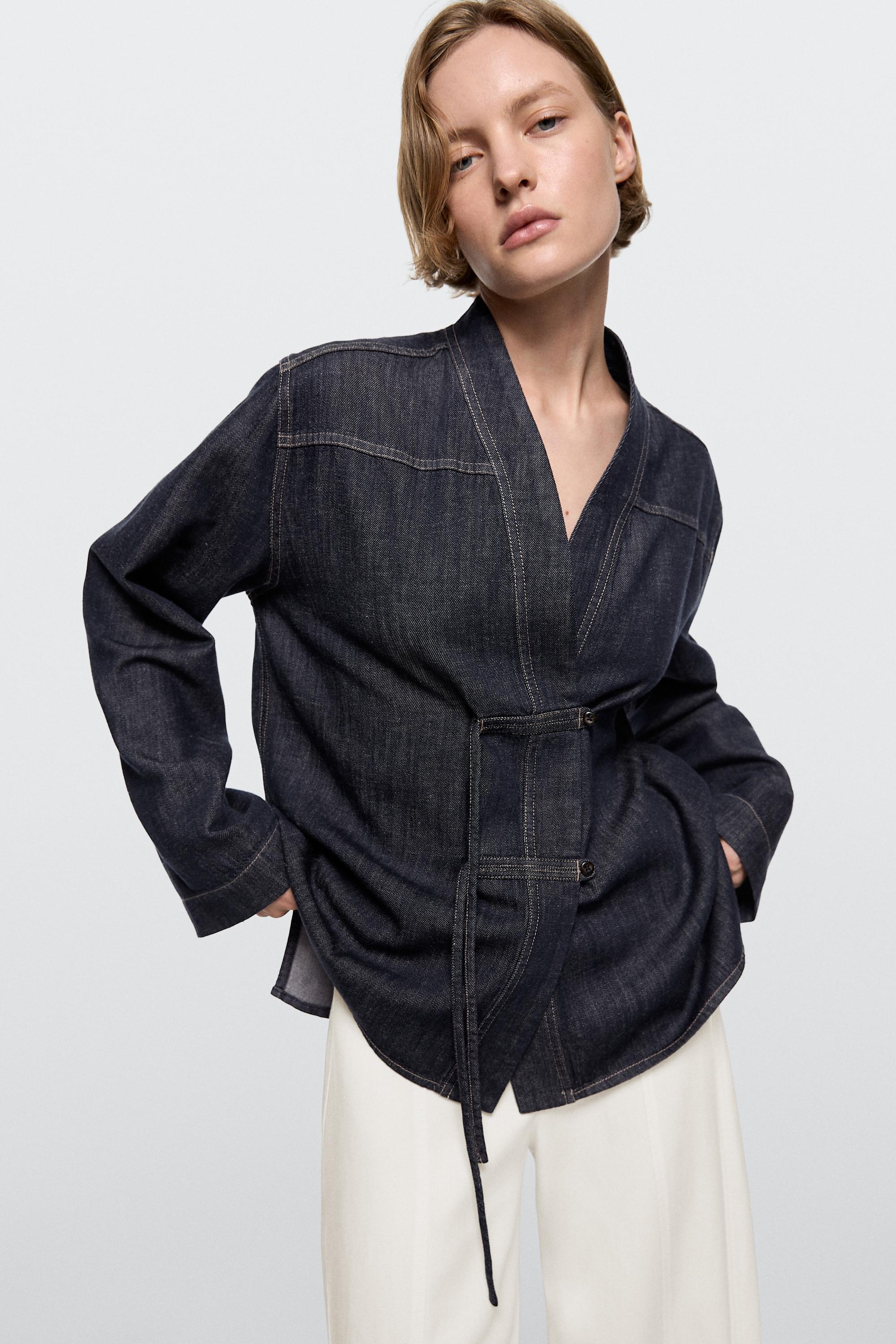Total look denim overshirt — DARK BLUE