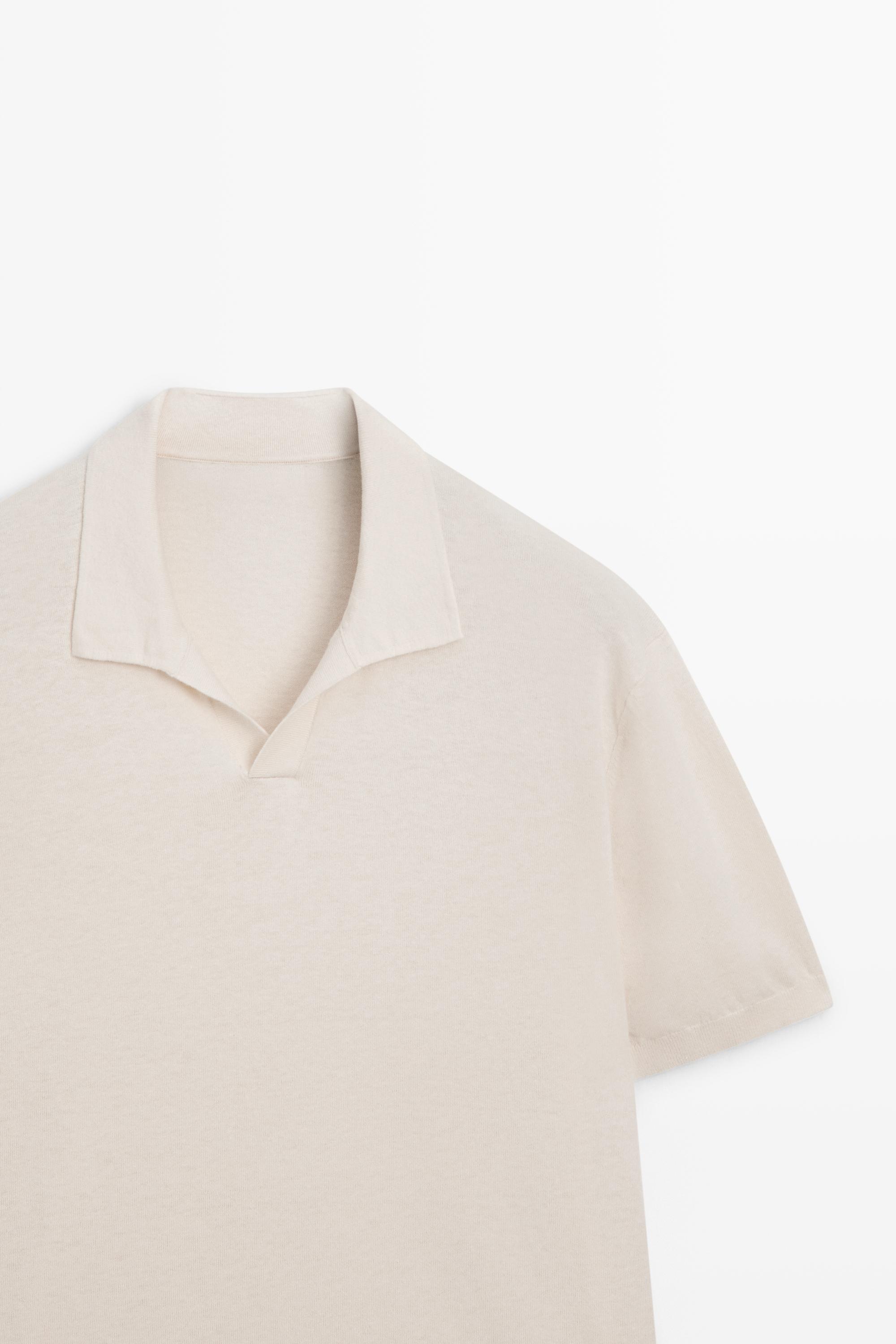 Cotton and linen knit polo sweater - LIMITED EDITION — CREAM