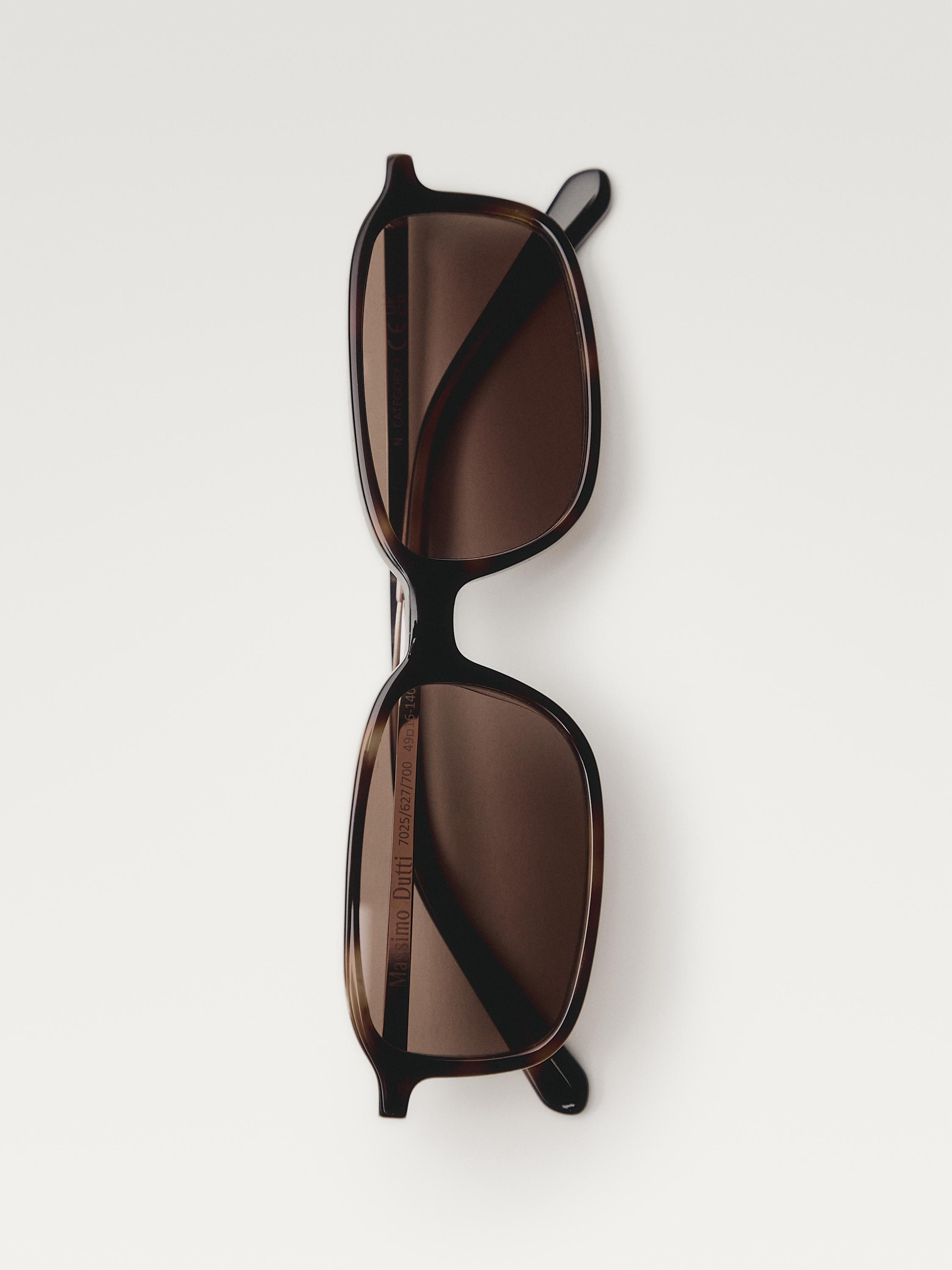 Contrast rectangular sunglasses — BROWN