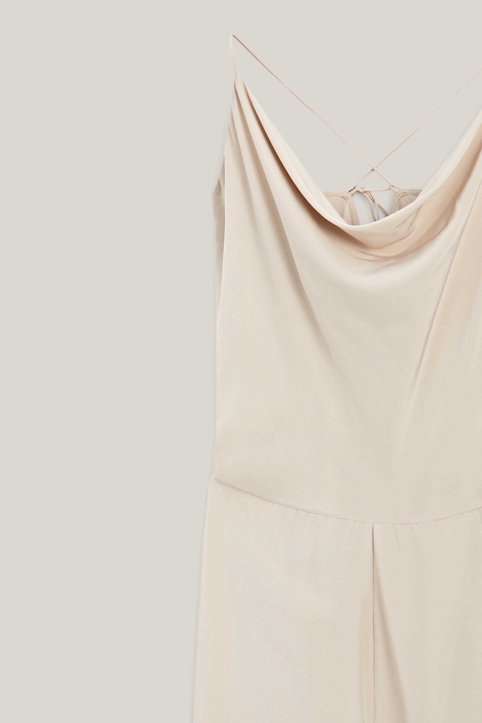 massimo dutti satin dress 100% Silk Slip Dress - Limited Edition - Pearl/Beige - 6 - Massimo Dutti
