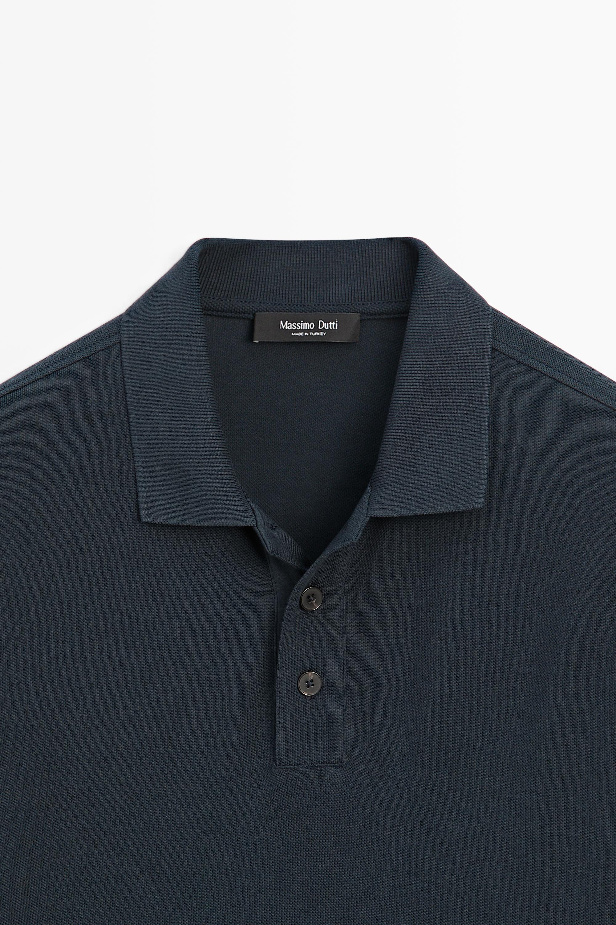 Piqué 100% cotton polo shirt — BLUE