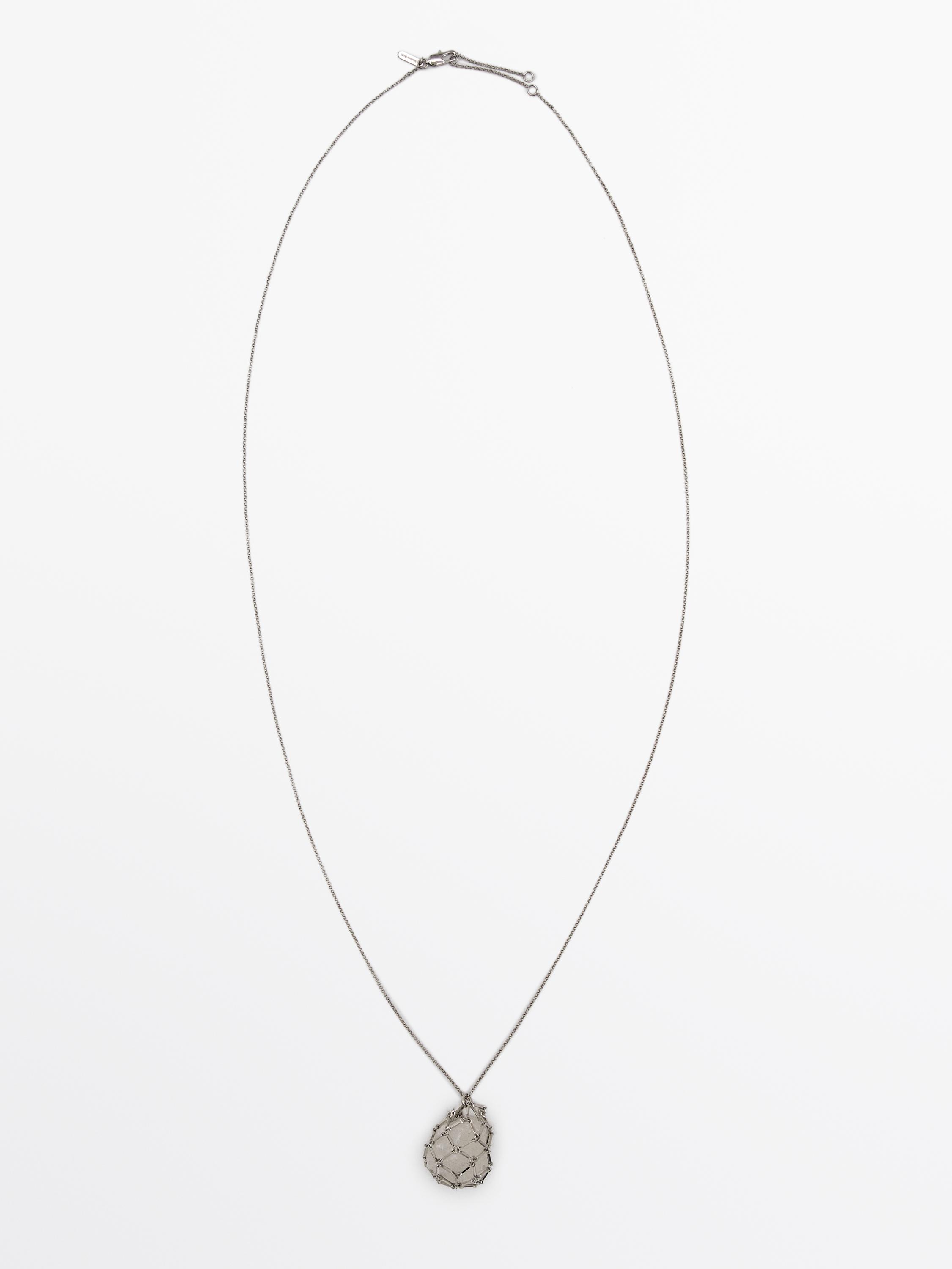 Irregular stone mesh necklace