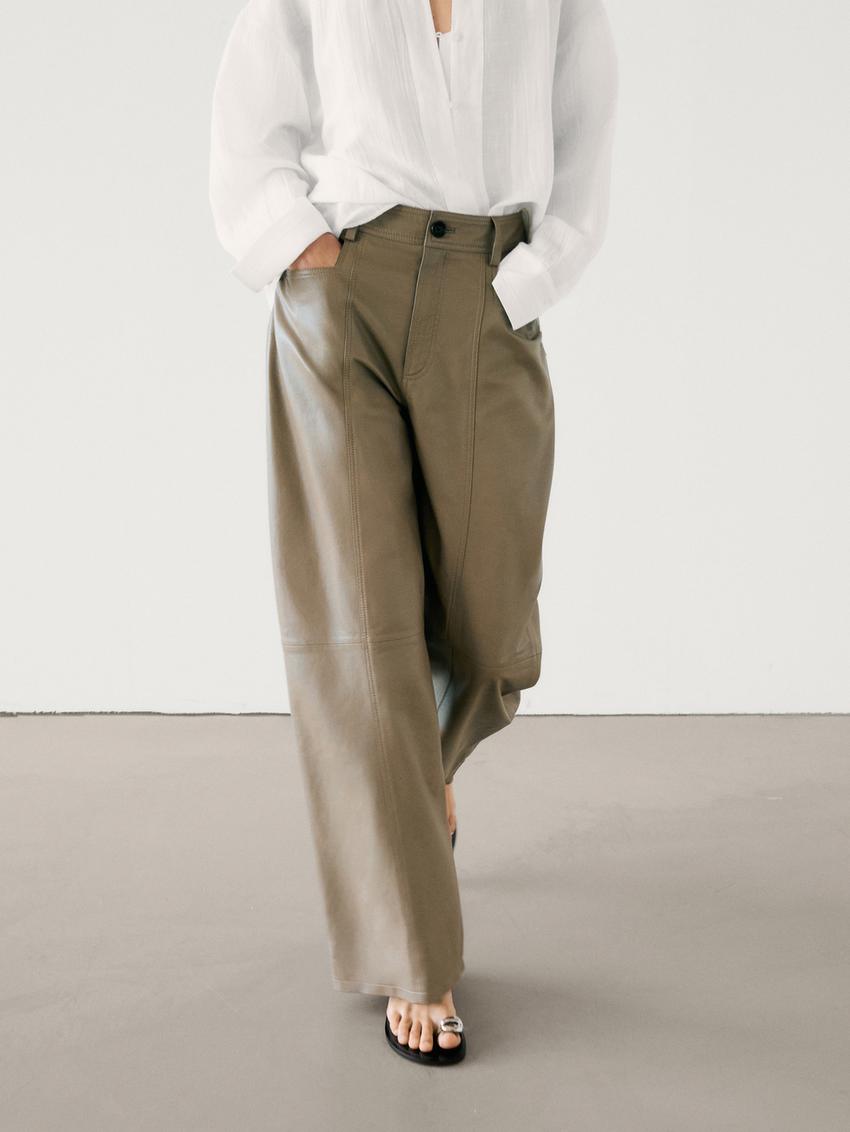 Wide leg trousers for women - Massimo Dutti