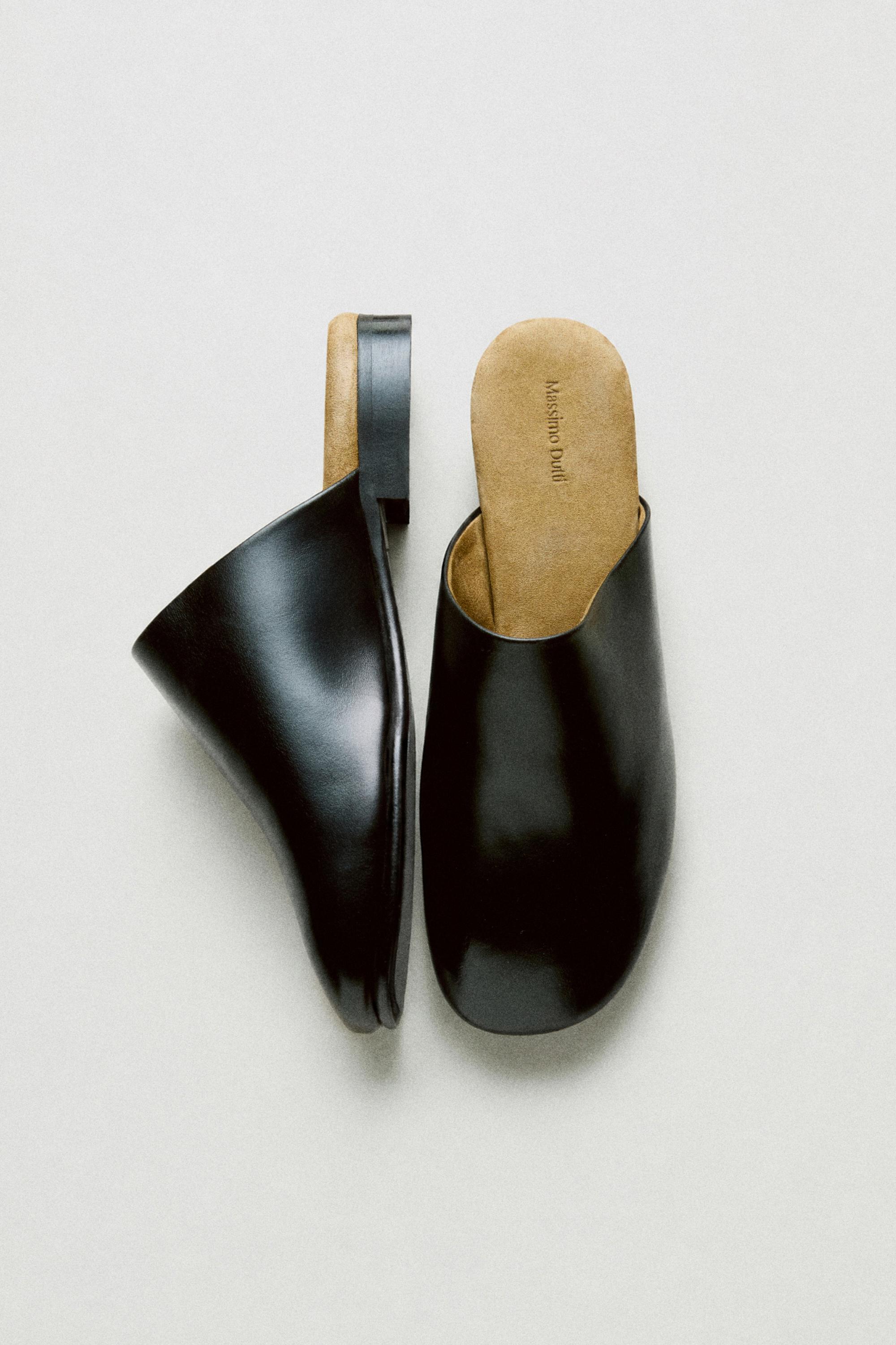 Soft leather mule — BLACK