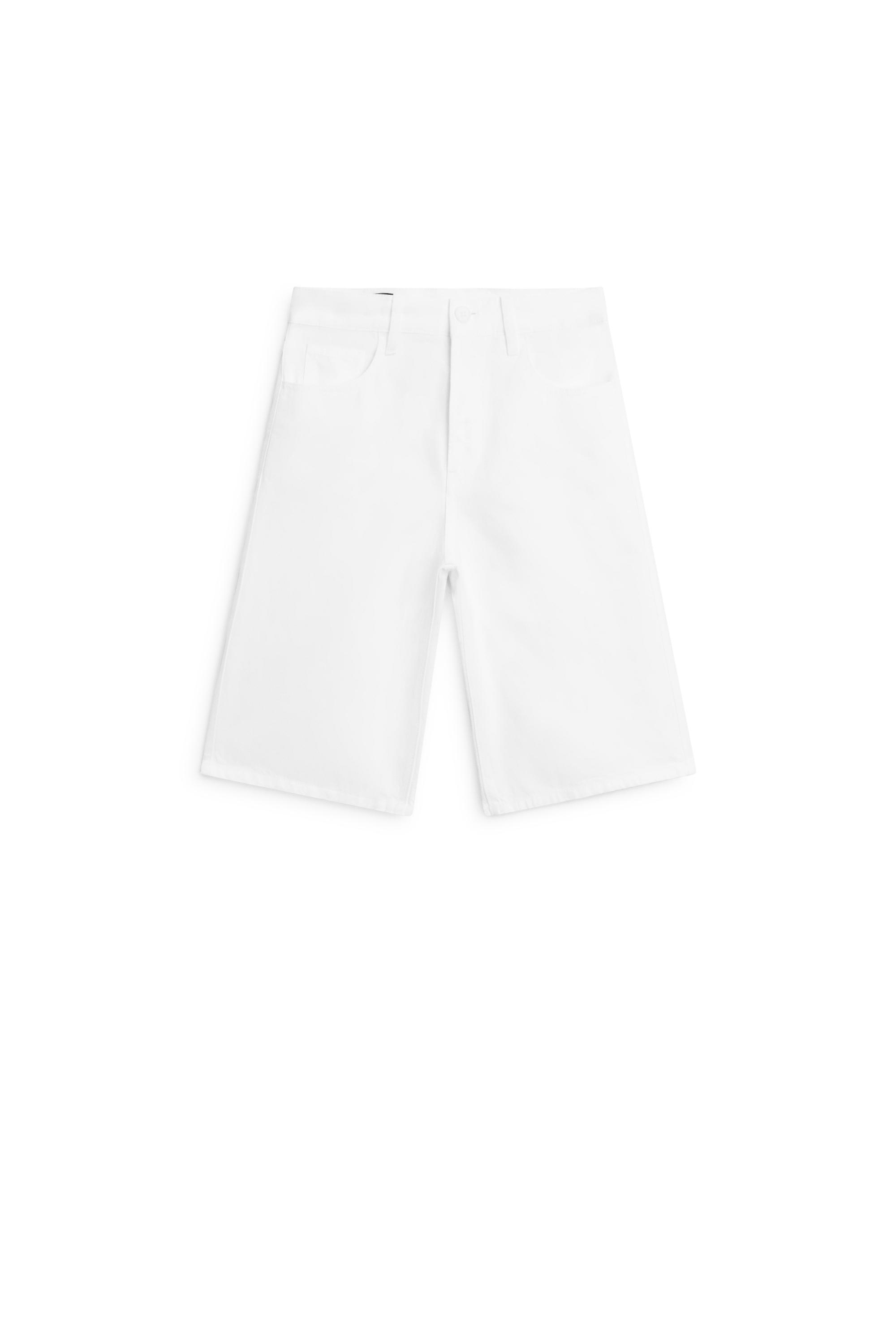 Cotton and linen blend Bermuda shorts — Off white