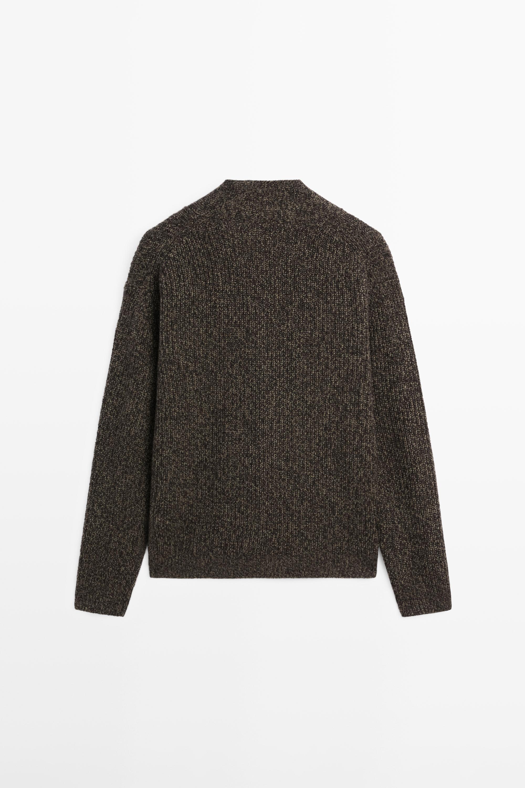 100% cashmere V-neck knit cardigan — MOLE BROWN