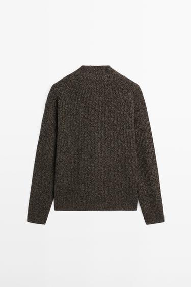 100% cashmere V-neck knit cardigan — MOLE BROWN 6