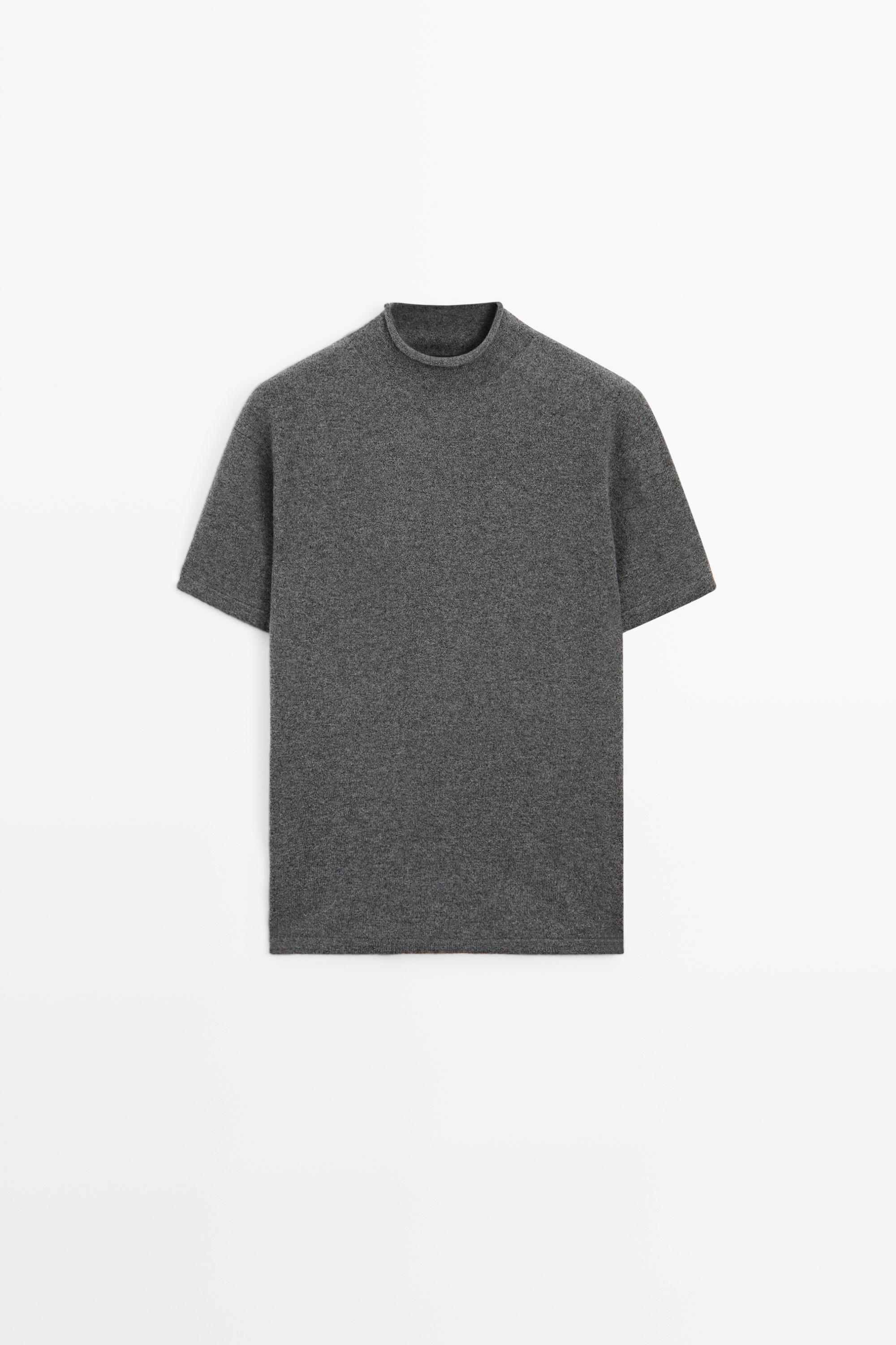 Wool blend mock turtleneck knit sweater