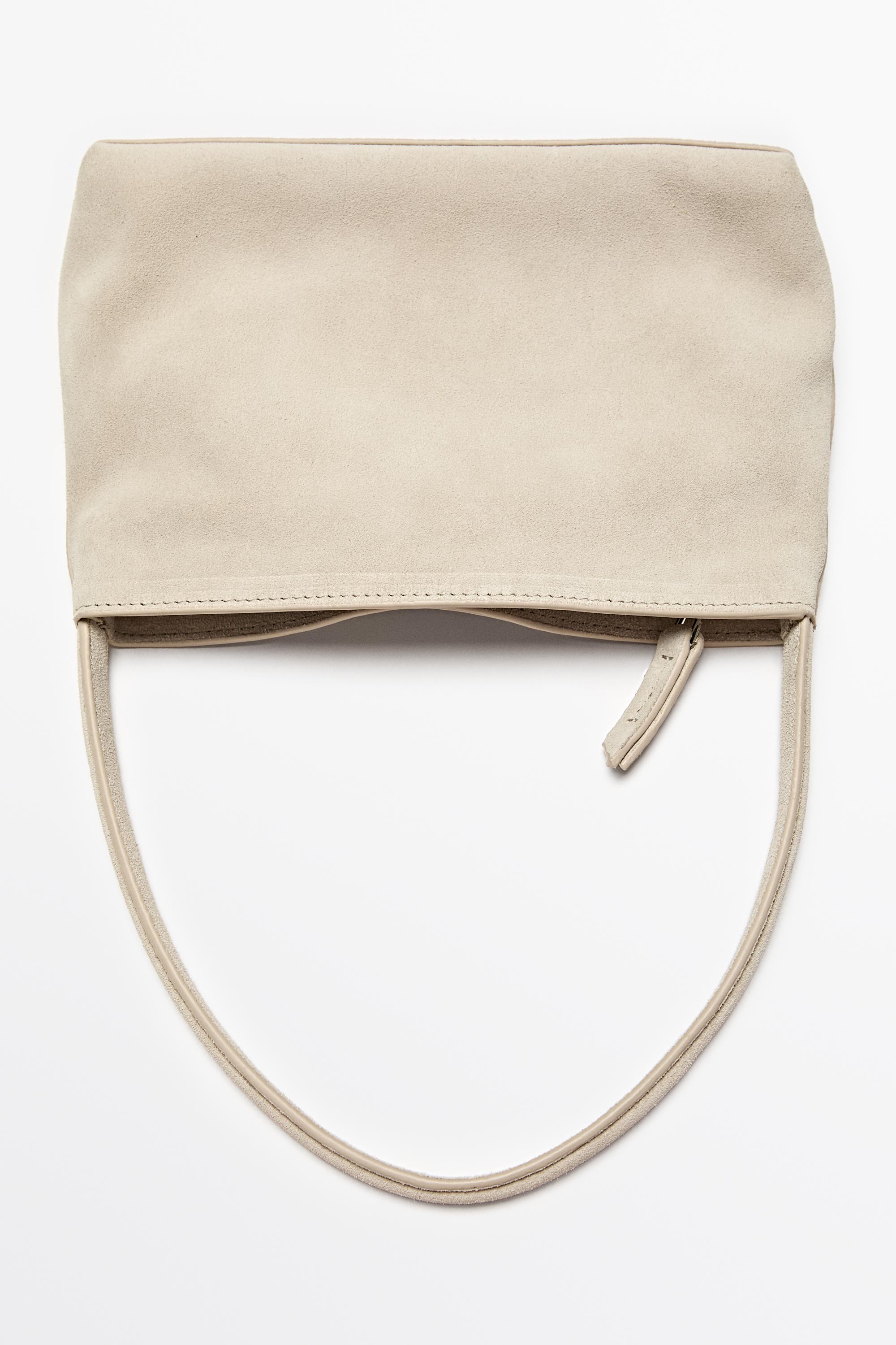 Split suede leather shoulder bag — Ecru