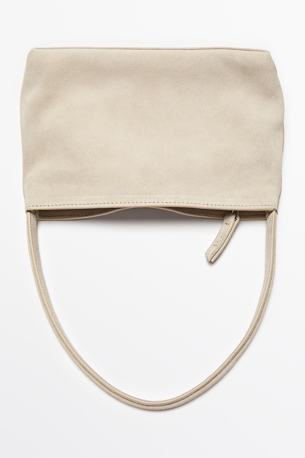 Split suede leather shoulder bag — Ecru