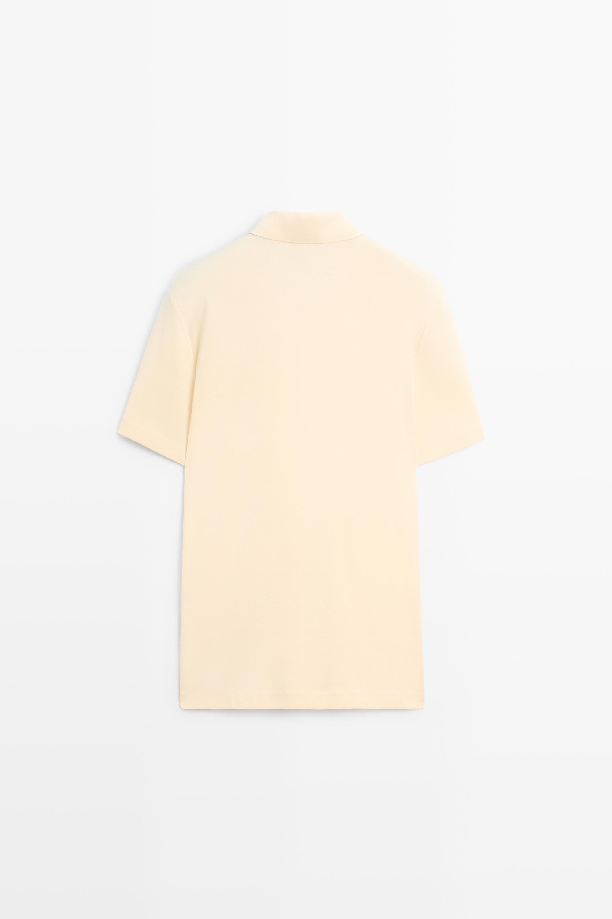 Short sleeve V-neck polo shirt — YELLOW