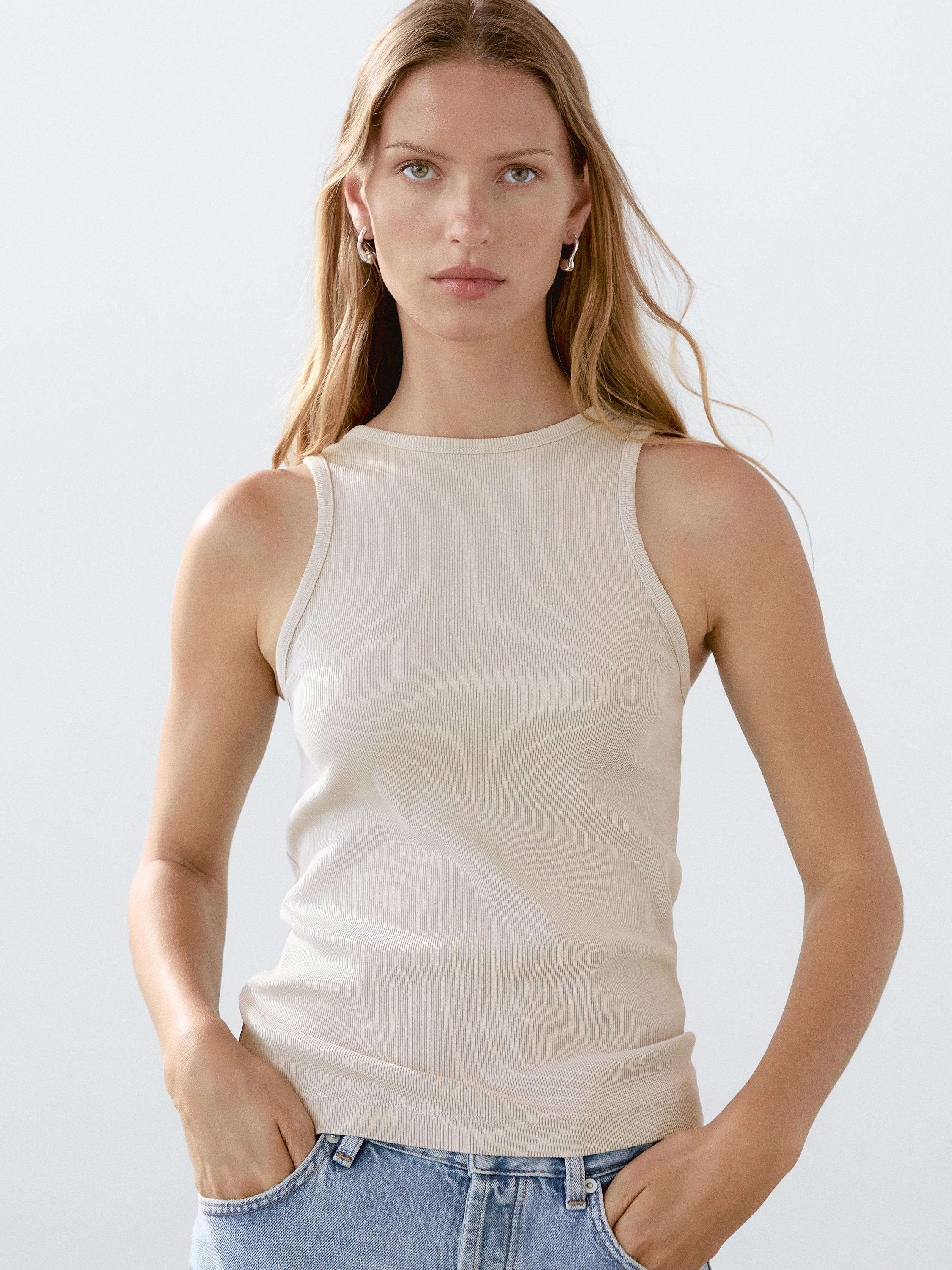 Ribbed halter top