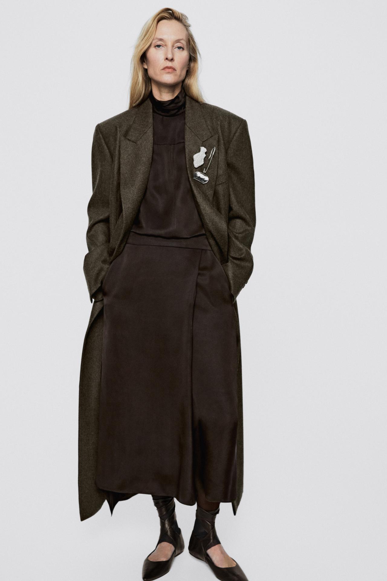 Oversize double-breasted long coat - LIMITED EDITION — OLIVE