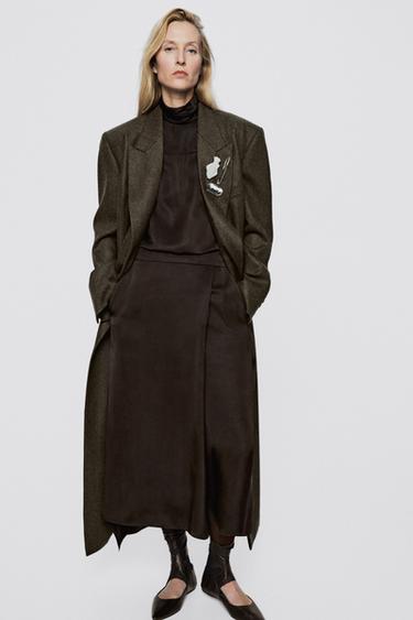 Oversize double-breasted long coat - LIMITED EDITION — OLIVE 4