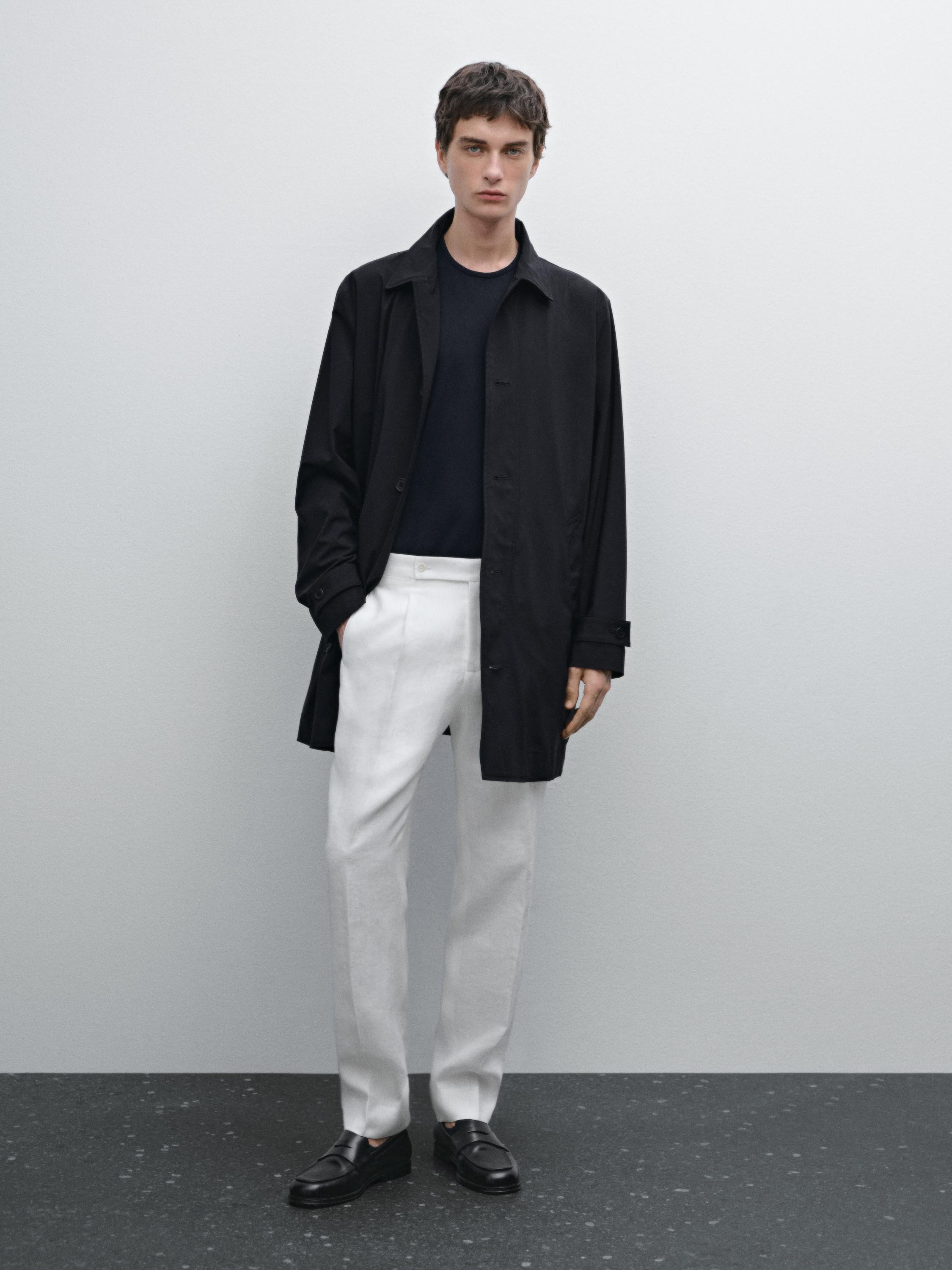 Pantalon à pinces 100 % lin