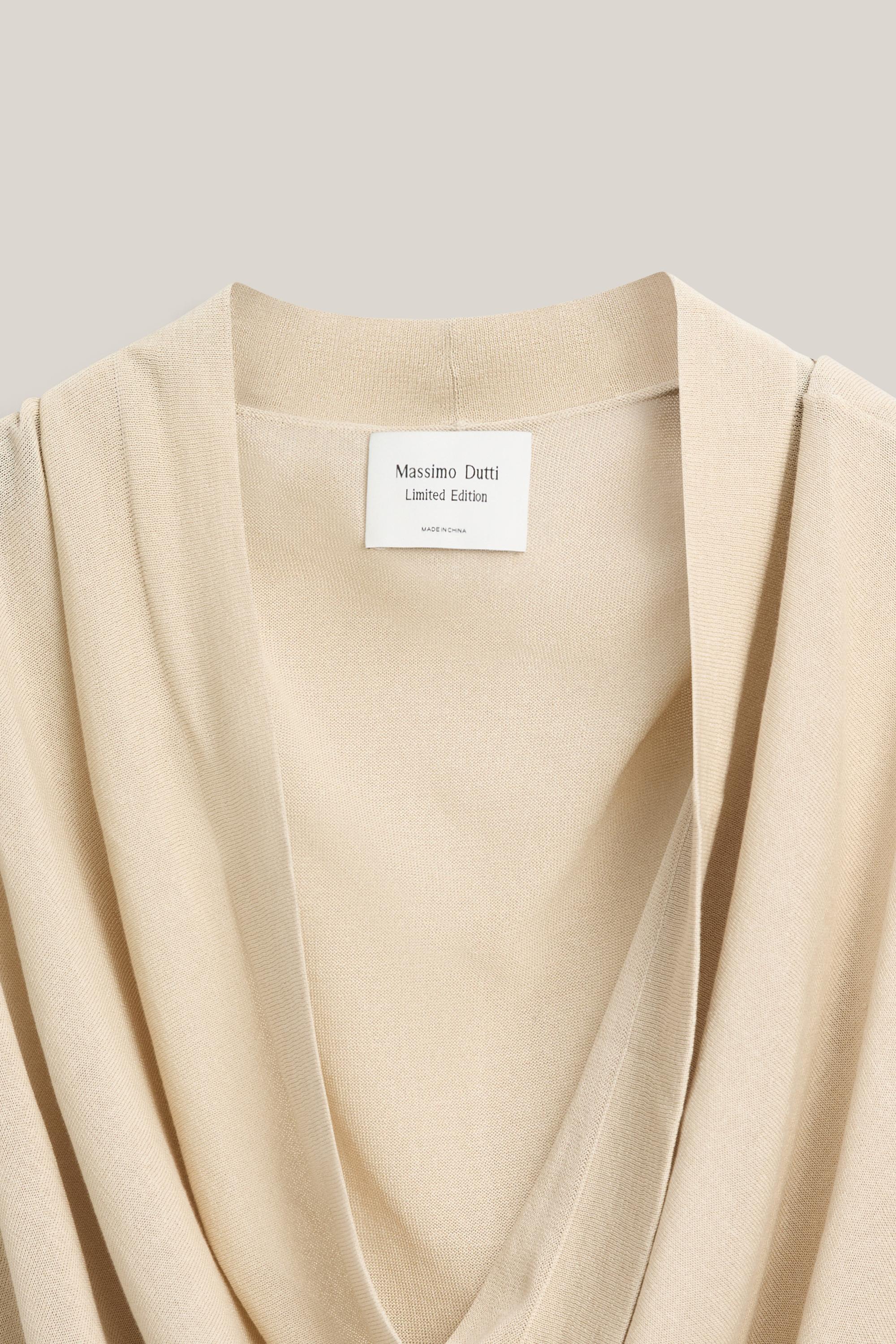 Silk blend top with cowl neckline - LIMITED EDITION — SAND