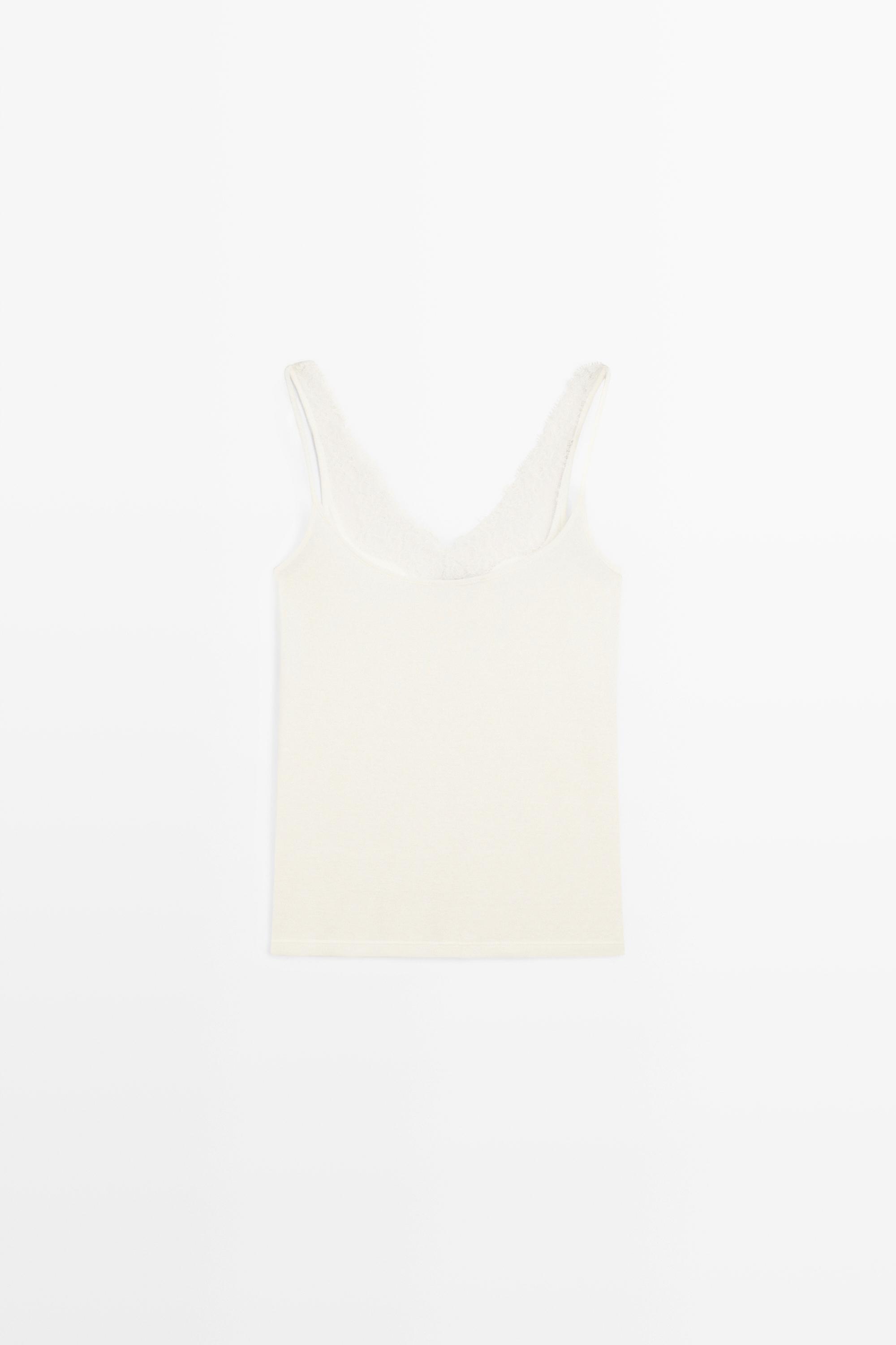 Strappy lace-trimmed camisole top