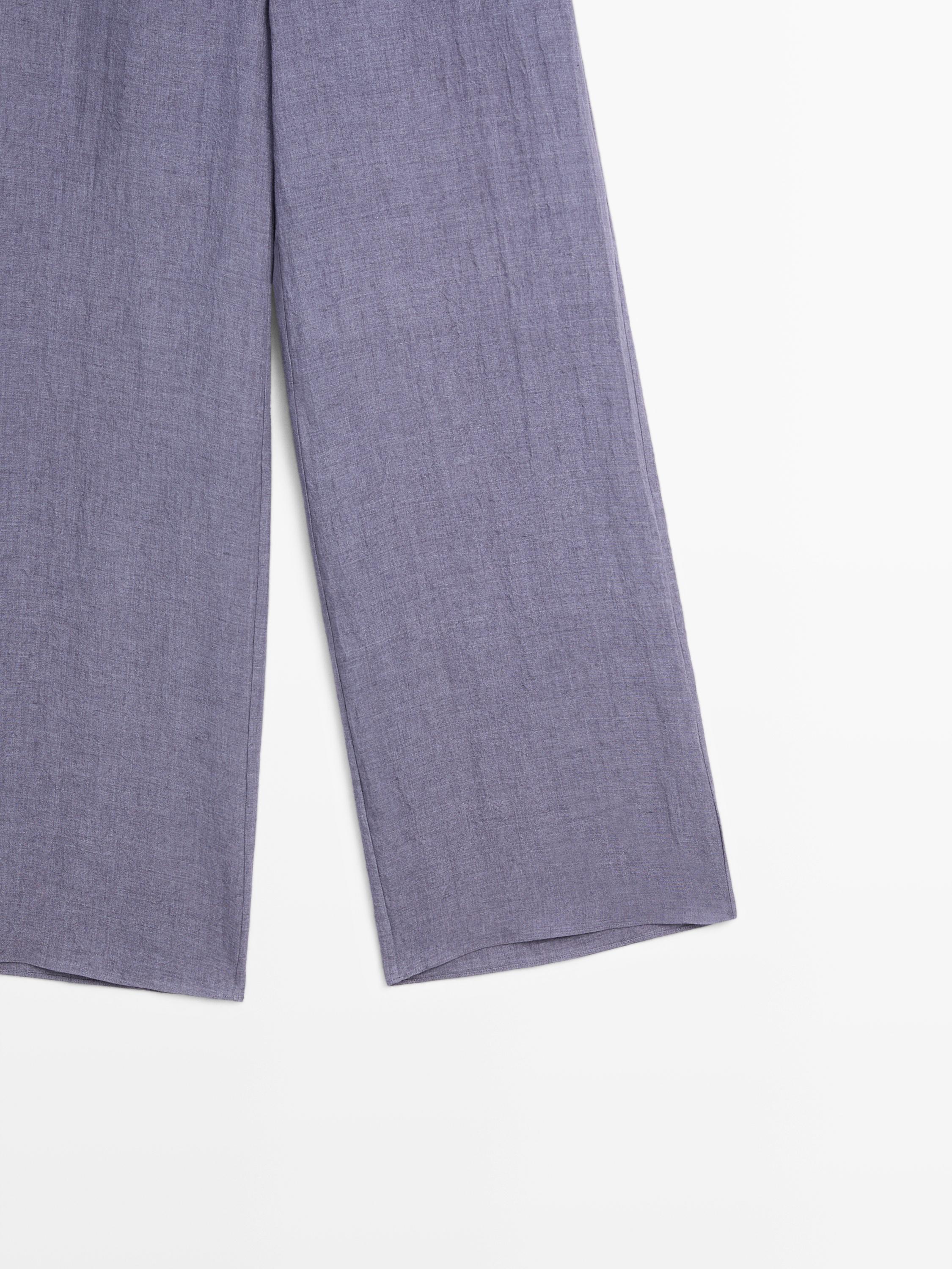 Pantalón tiro alto 100% lino
