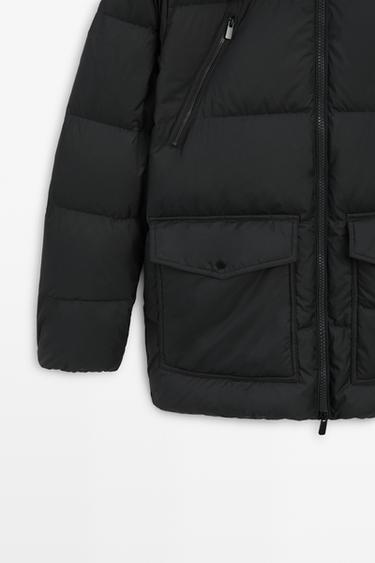 Down jacket with pocket detail — CHARCOAL 7