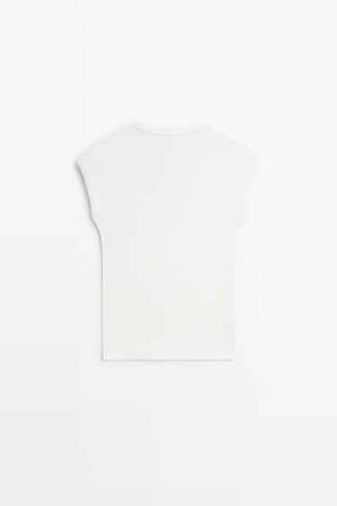 V-neck T-shirt — Off white 6