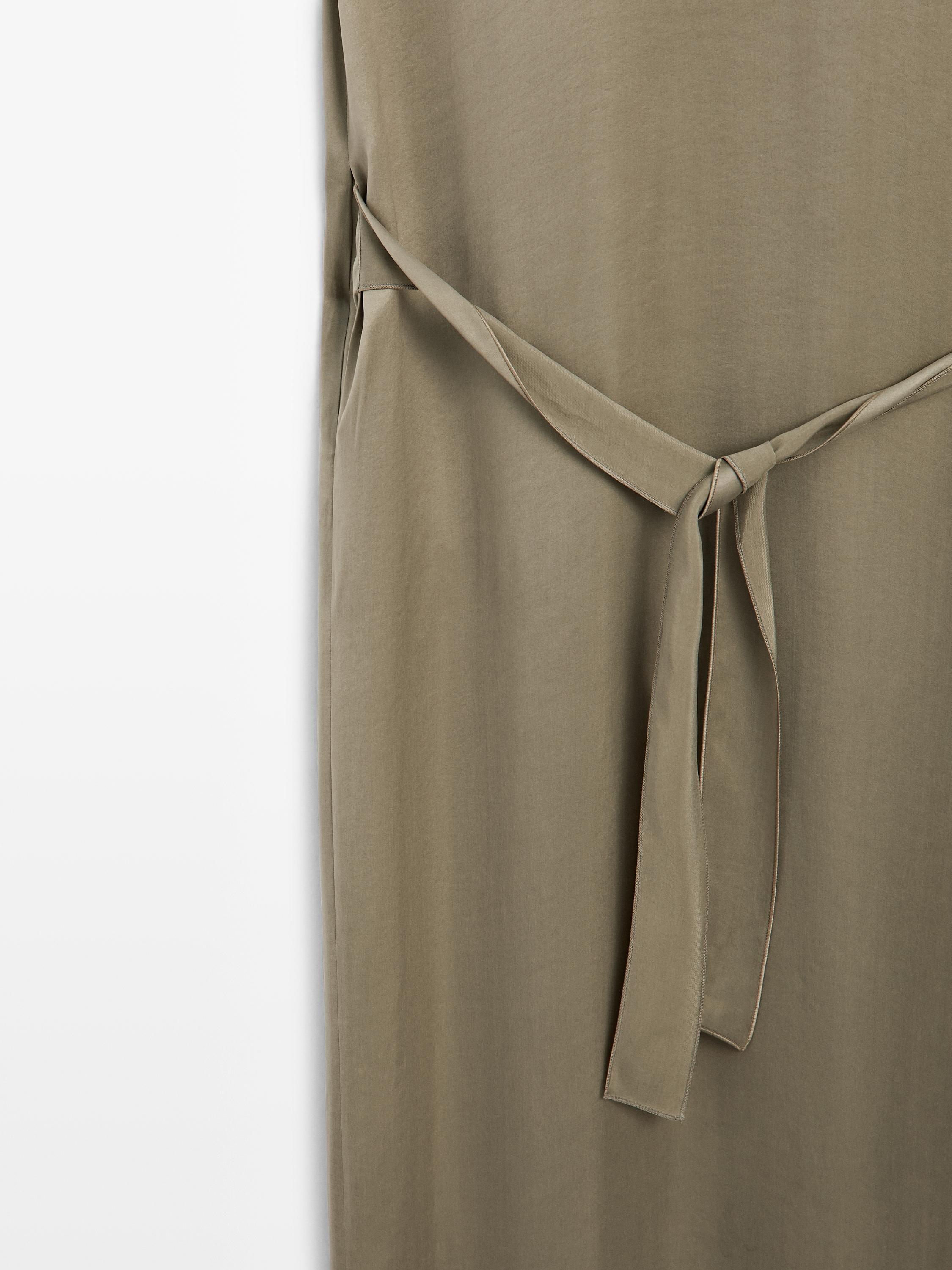 Flowing dress with cape detail - STUDIO — STONE