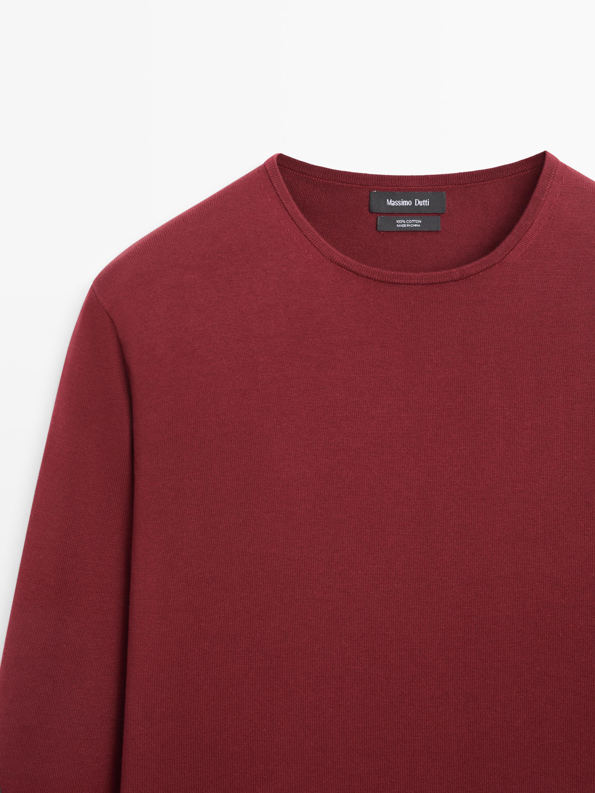 Knit 100% cotton crew neck sweater — GRANADA