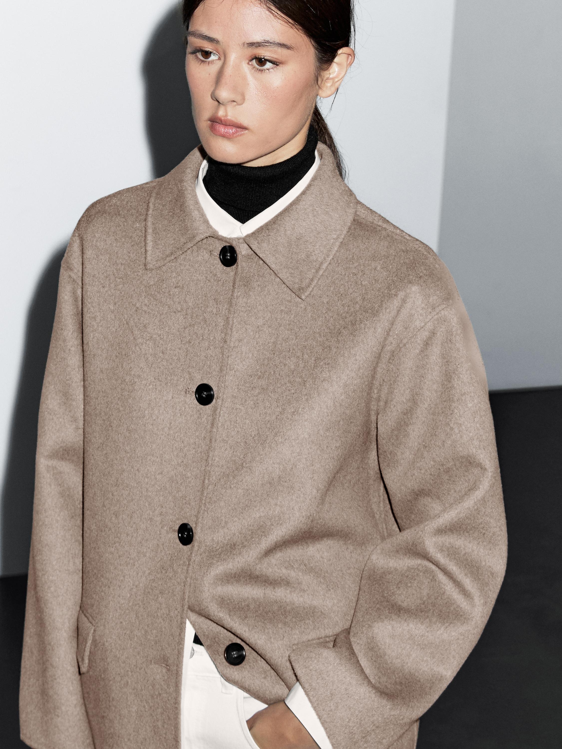 Medium wool blend coat CAMEL - Main Image