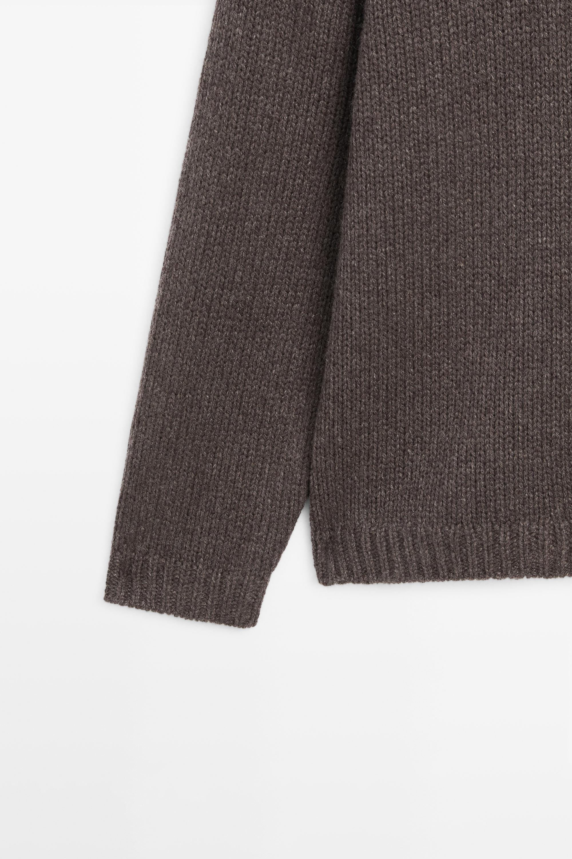 100% cashmere V-neck sweater — BROWN MARL