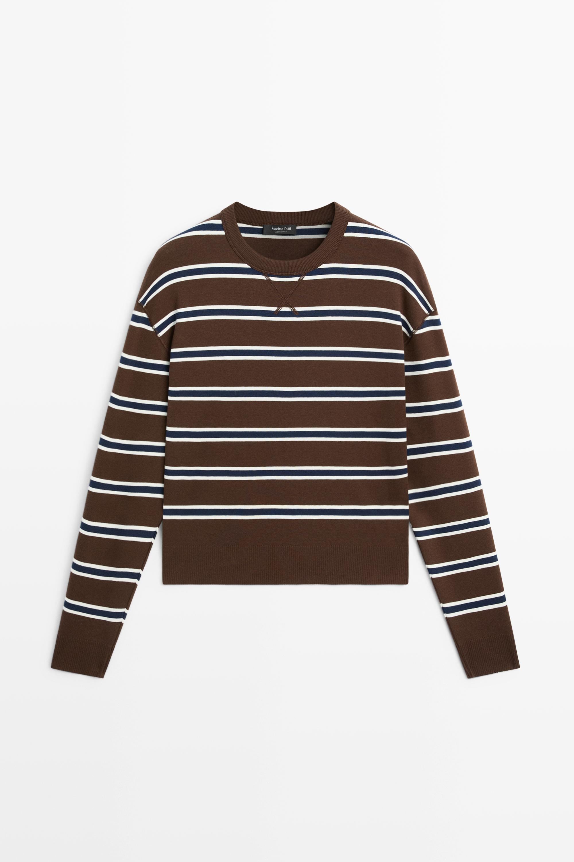 Striped interlock sweatshirt
