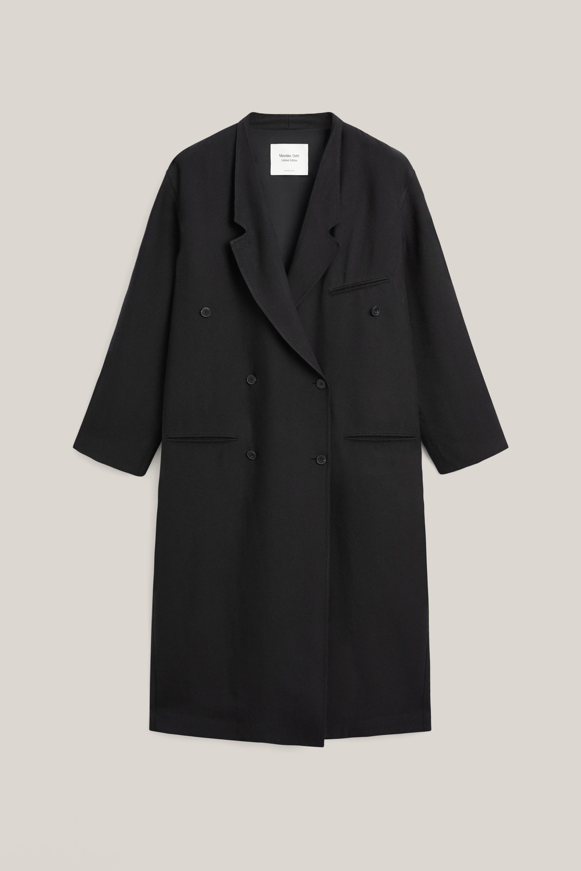 Long double-breasted trench coat - LIMITED EDITION — BLACK
