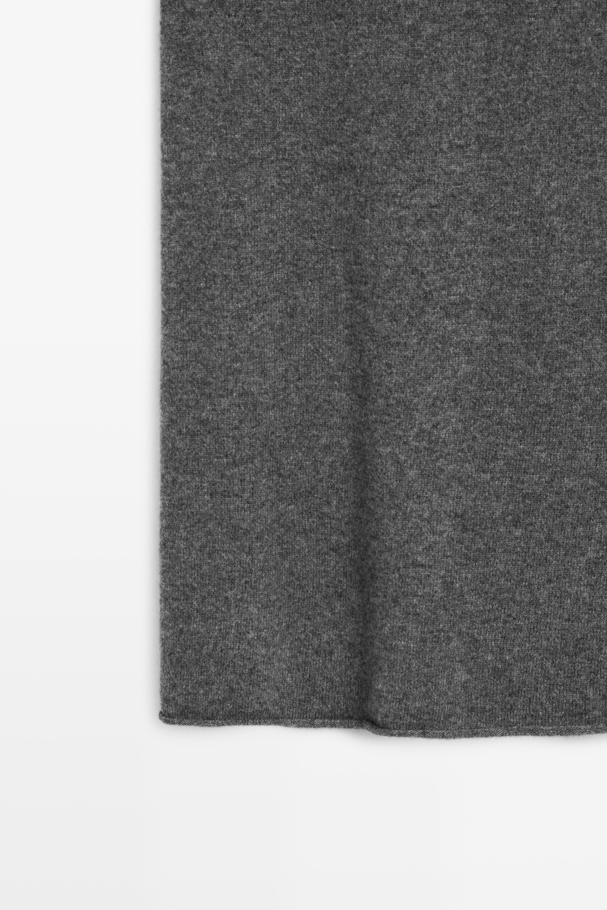 Wool blend knit co-ord skirt — MEDIUM GREY