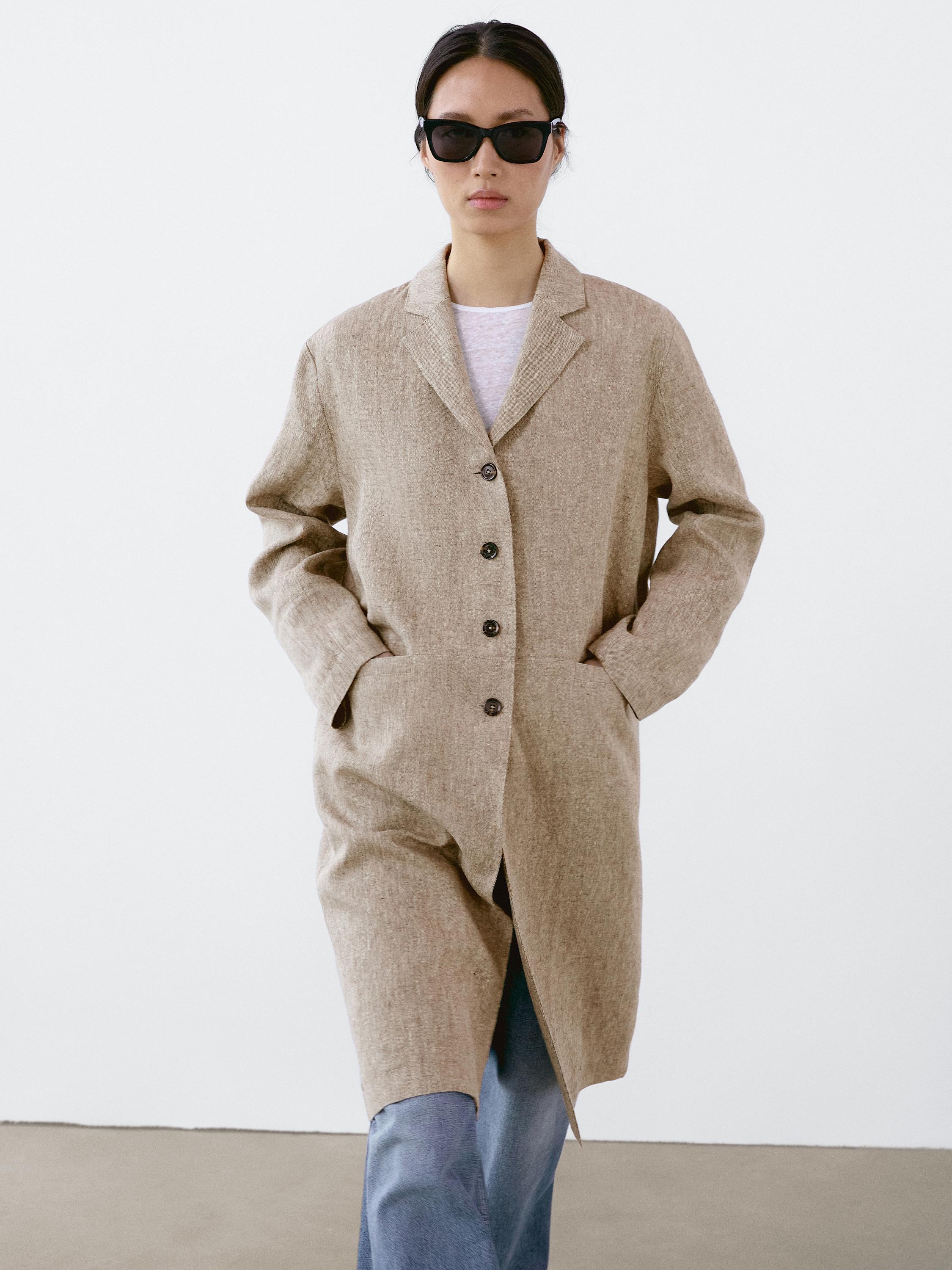 Lightweight 100% linen coat
