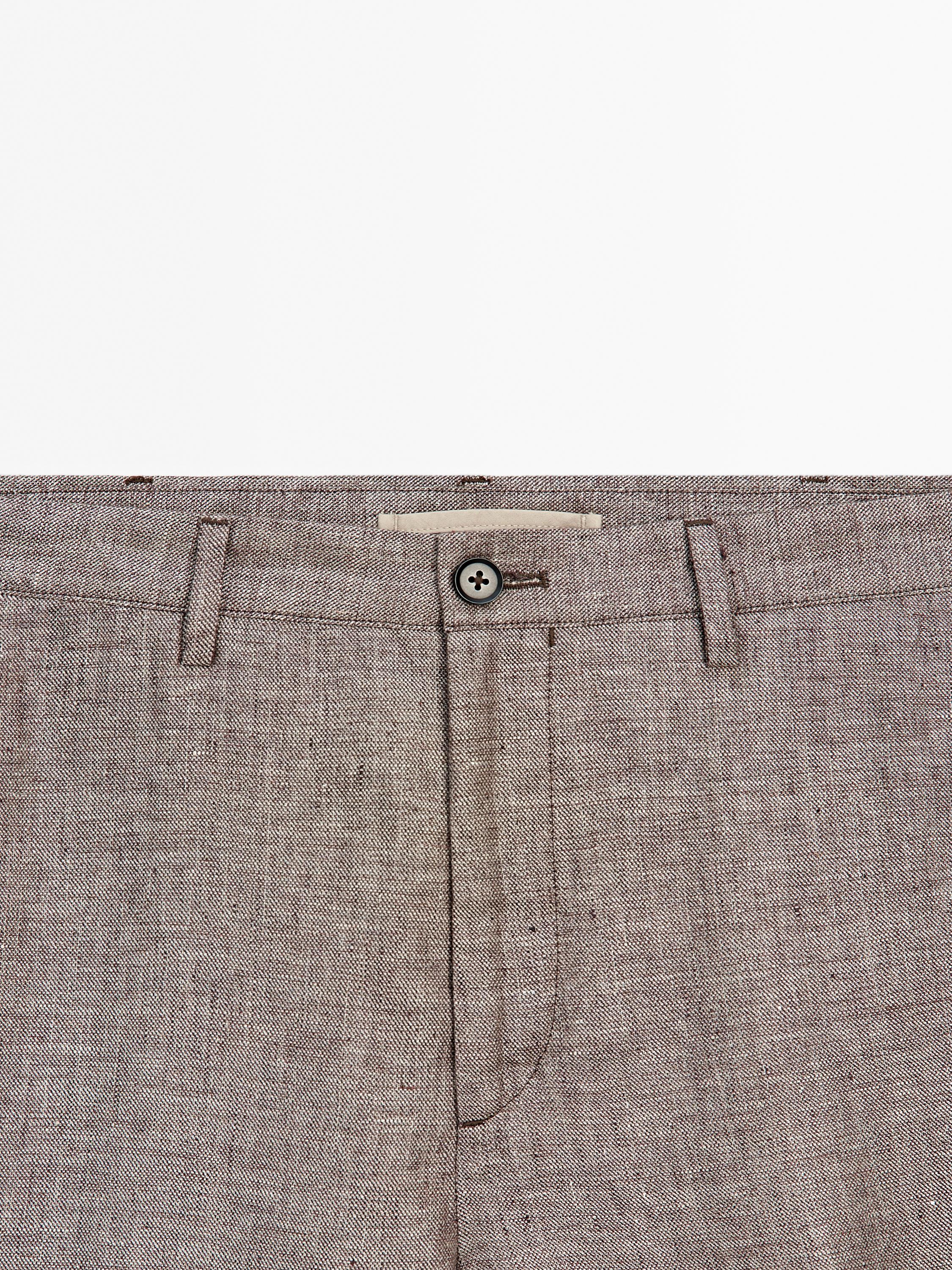 100% linen Bermuda shorts