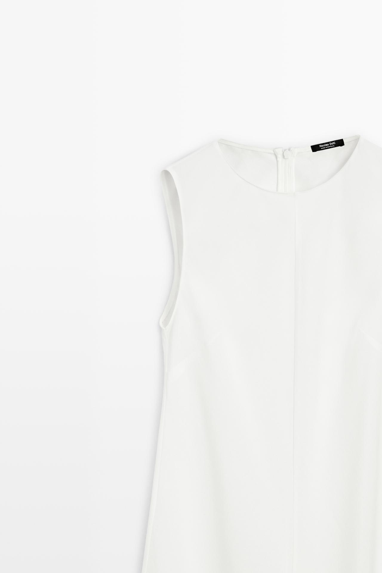 Flowing linen midi dress — WHITE
