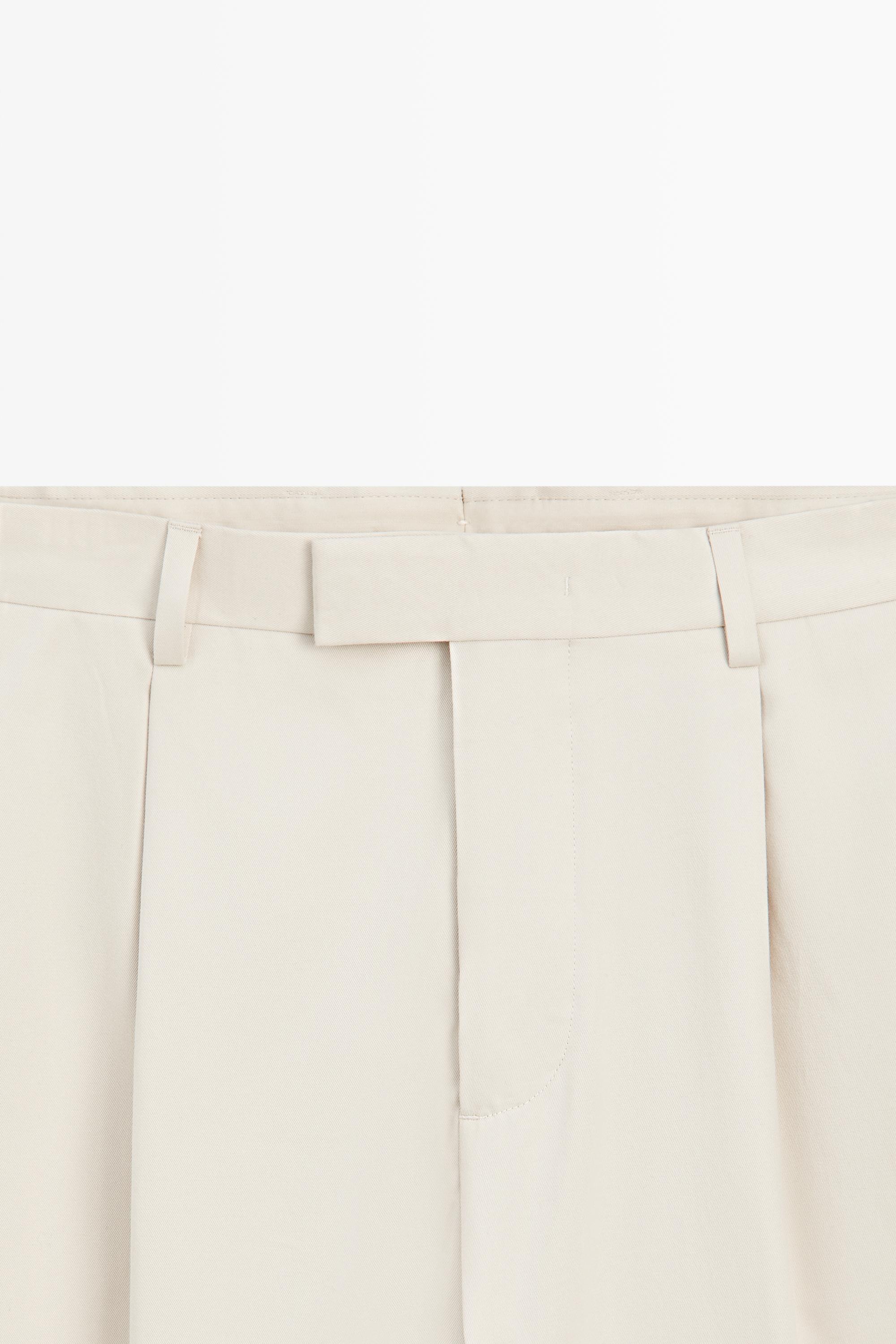 100% cotton darted pants — BEIGE