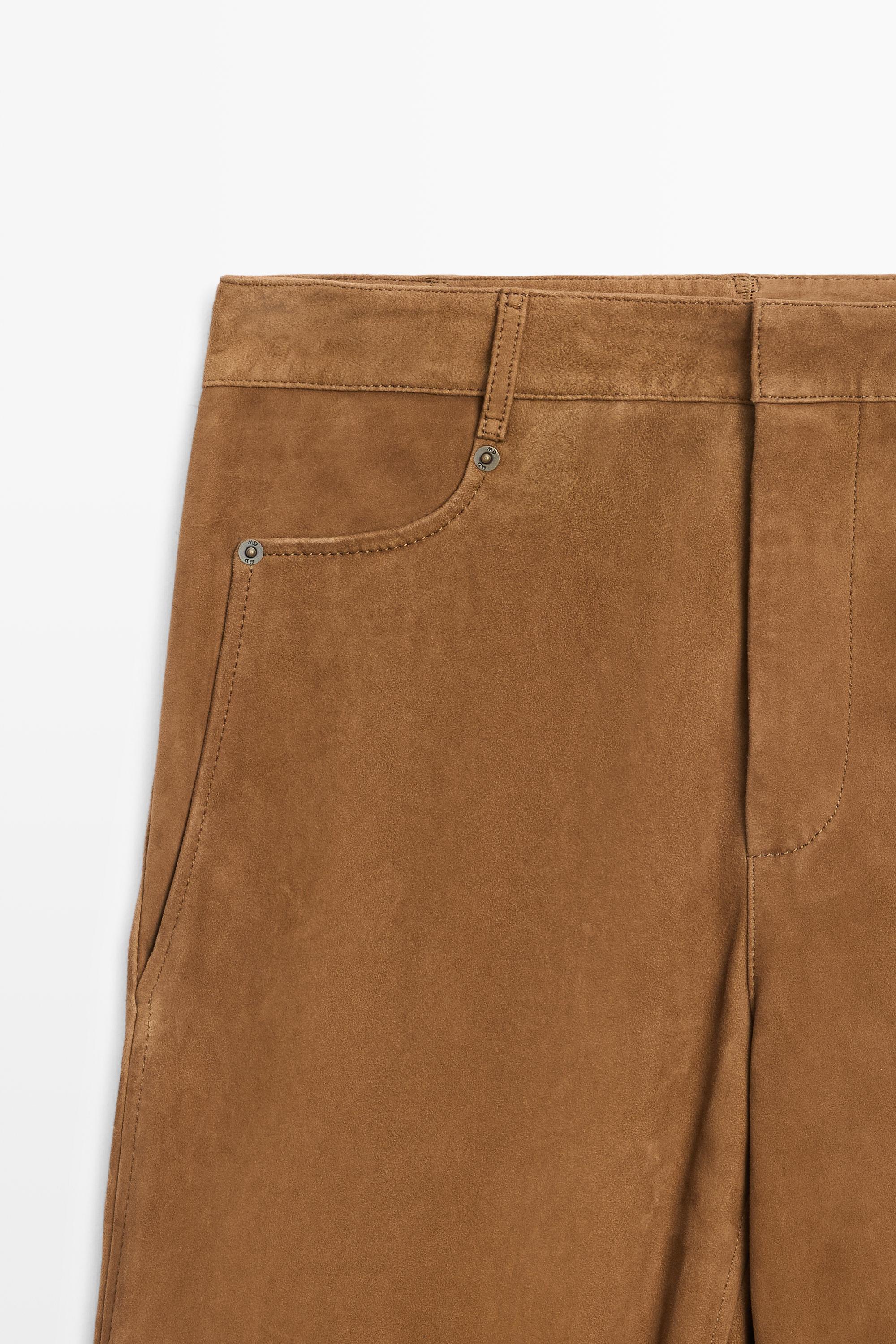 Suede leather pants — Washed